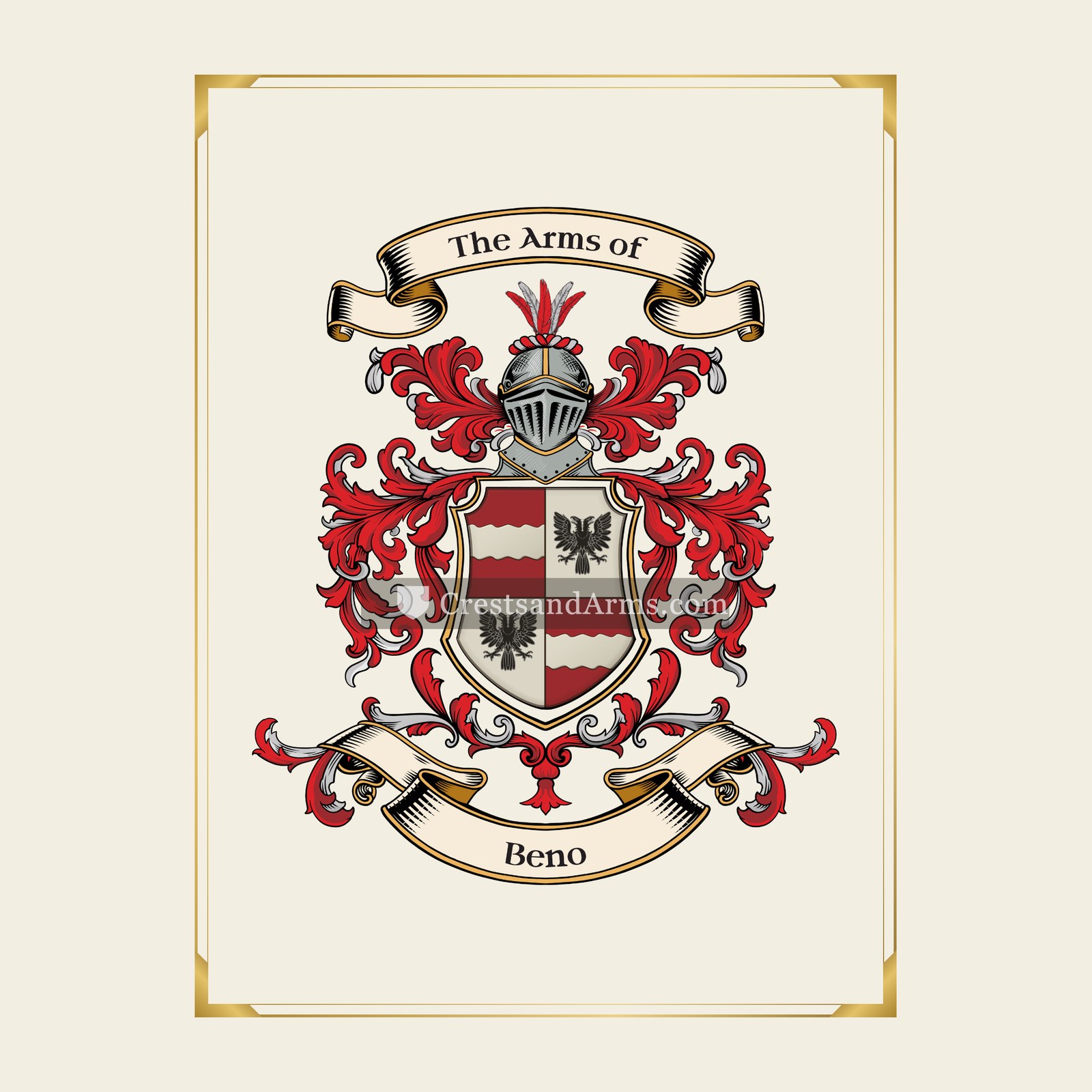 With gold border