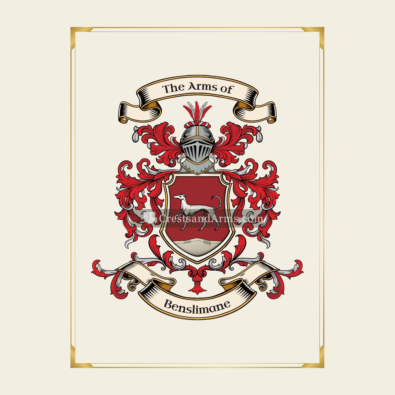 With gold border