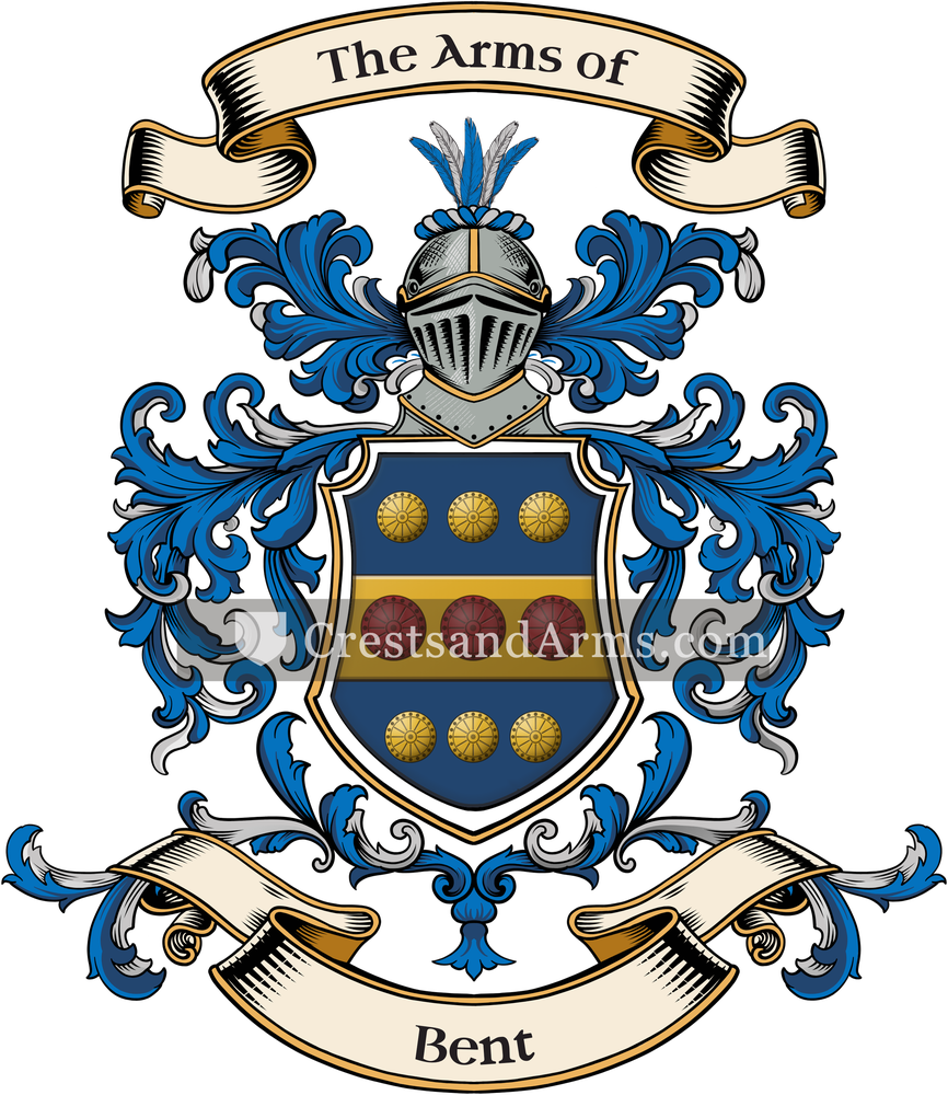 The Bent coat of arms, drawn from the recorded blazon