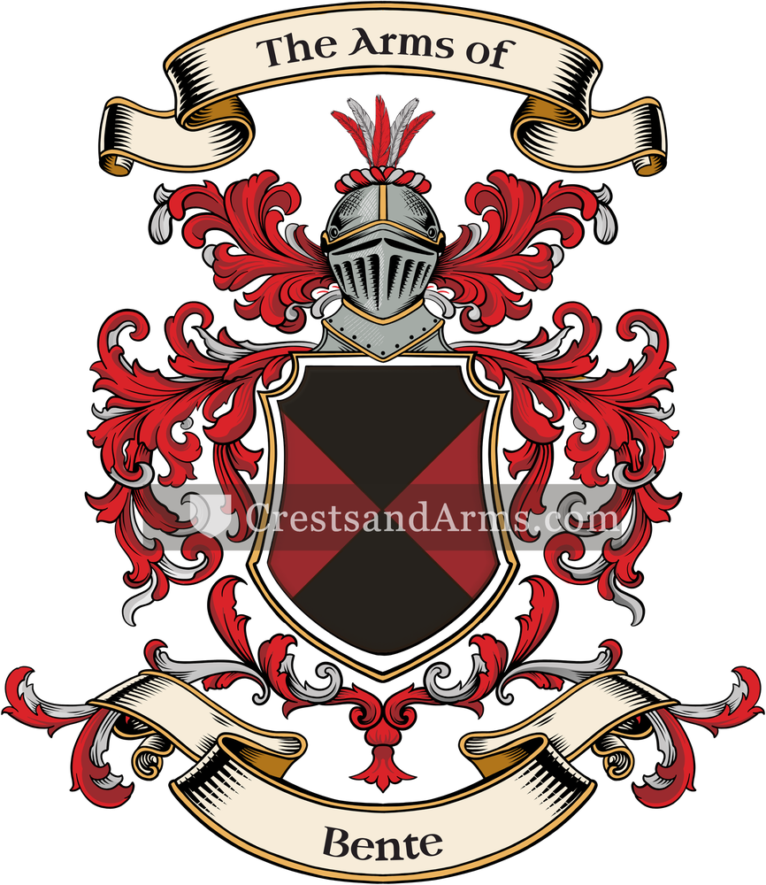 The Bente coat of arms, drawn from the recorded blazon
