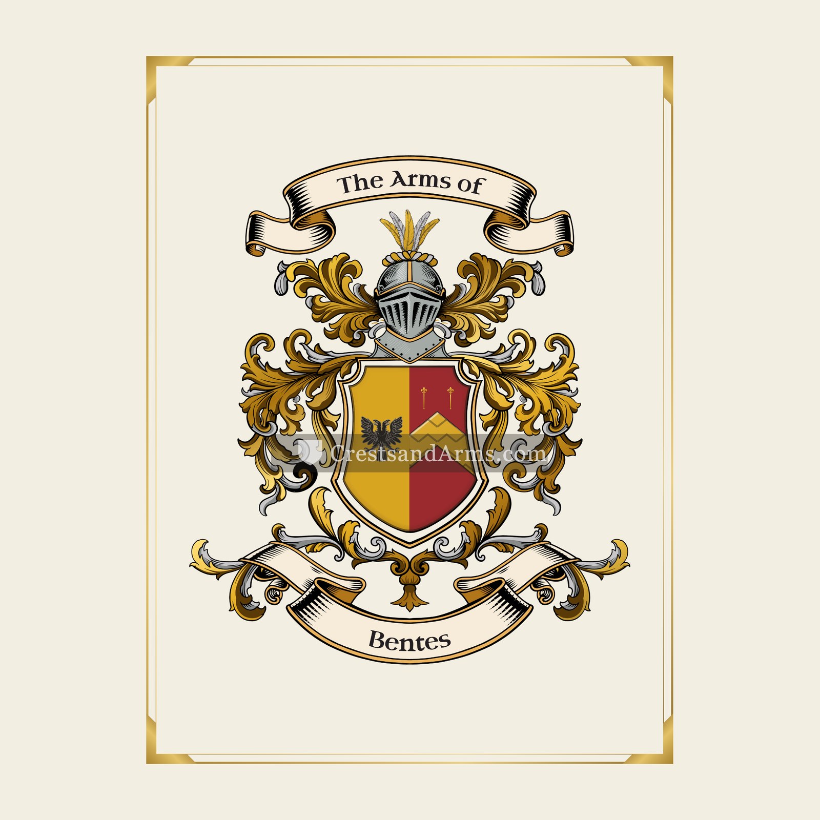 With gold border