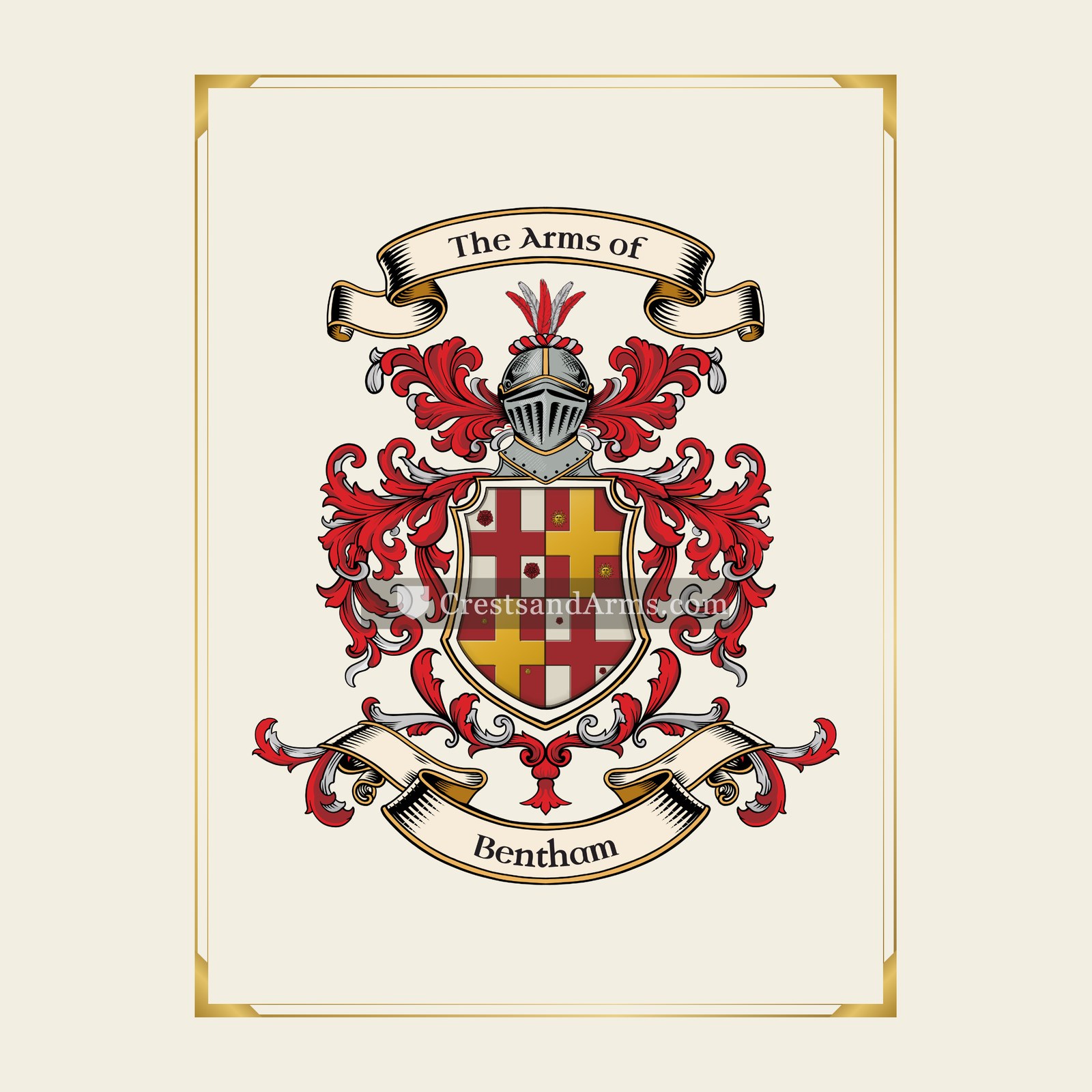 With gold border