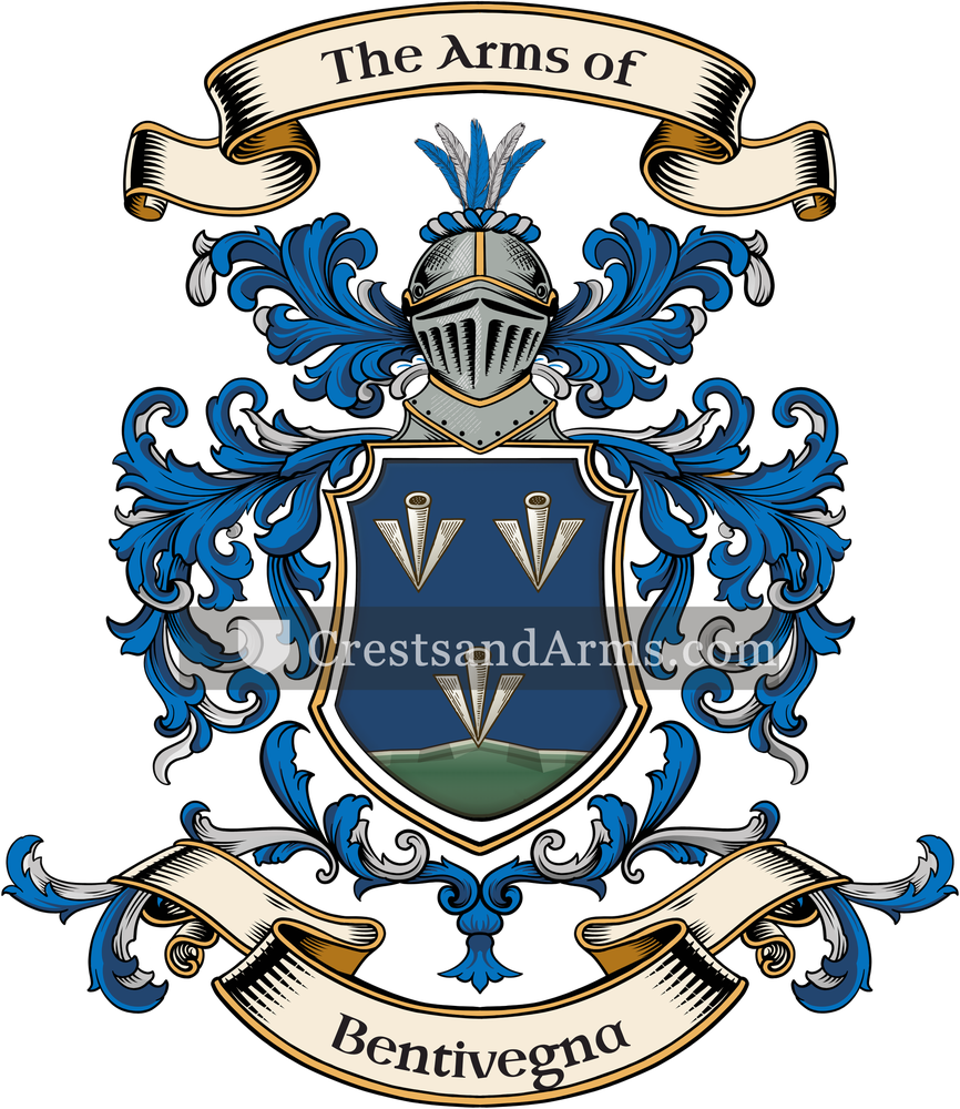 The Bentivegna coat of arms, drawn from the recorded blazon