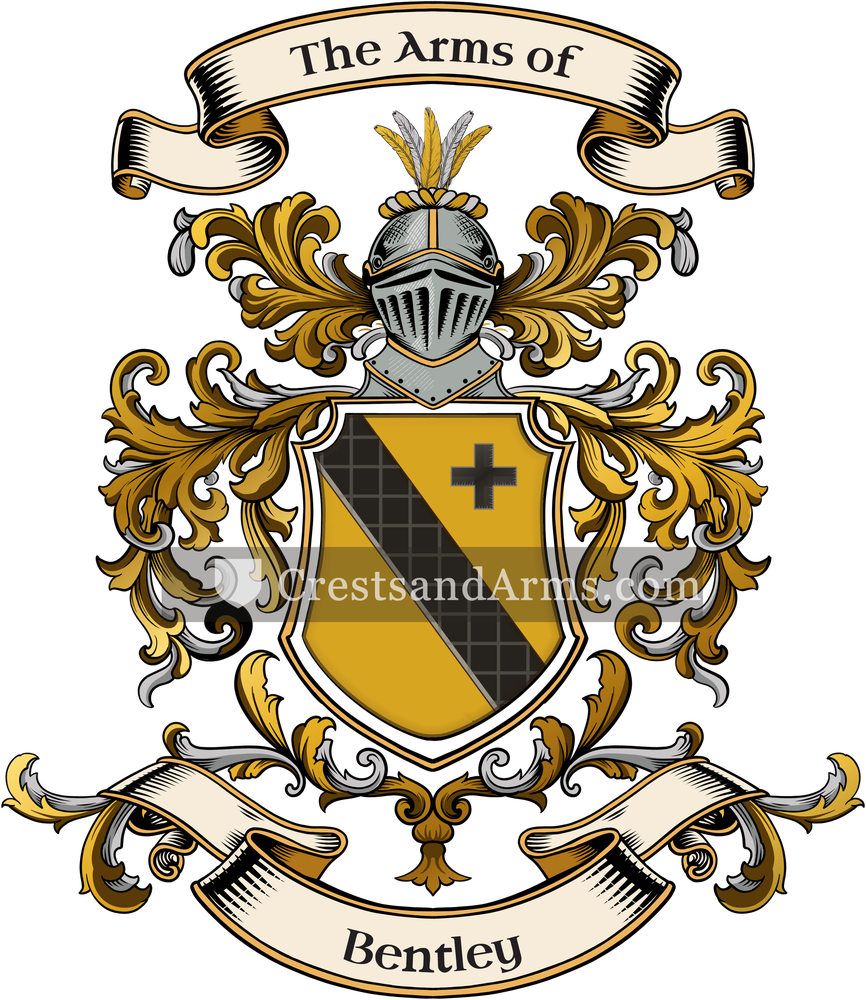 The Bentley coat of arms, drawn from the recorded blazon