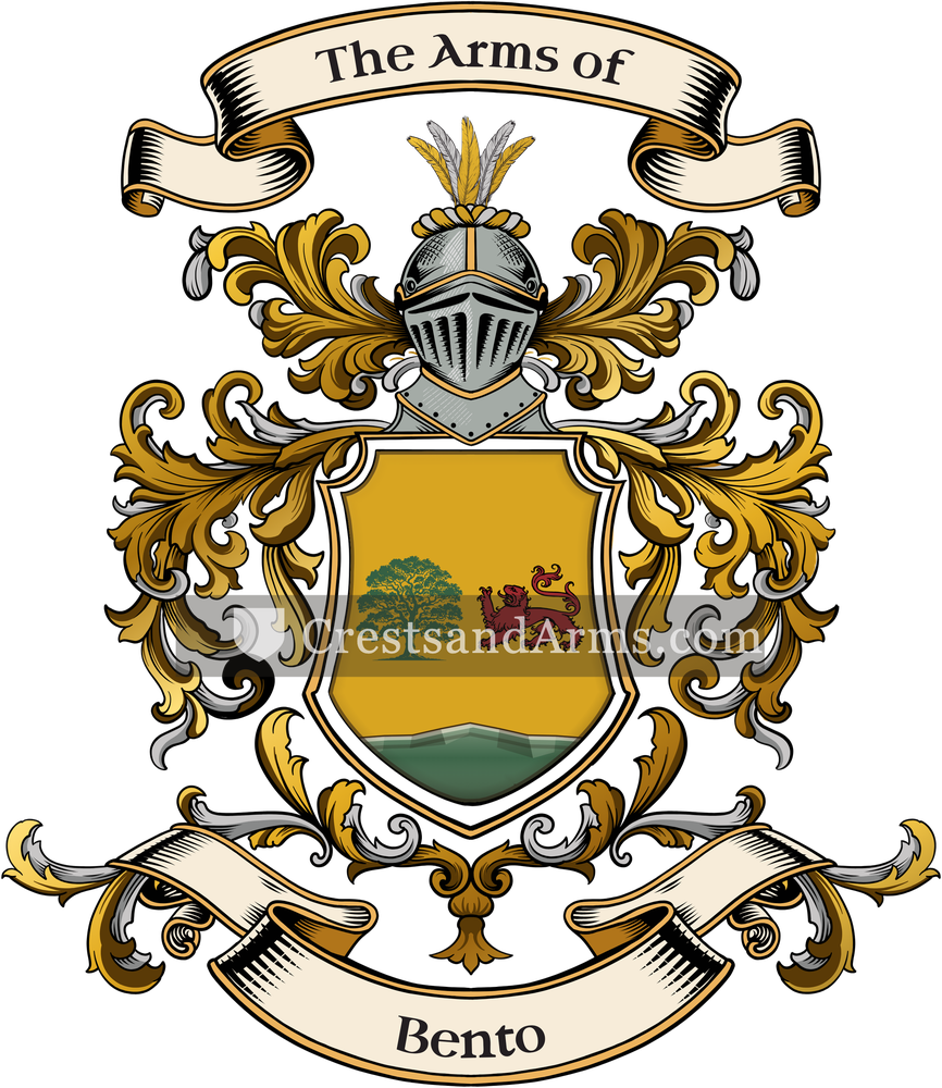 The Bento coat of arms, drawn from the recorded blazon