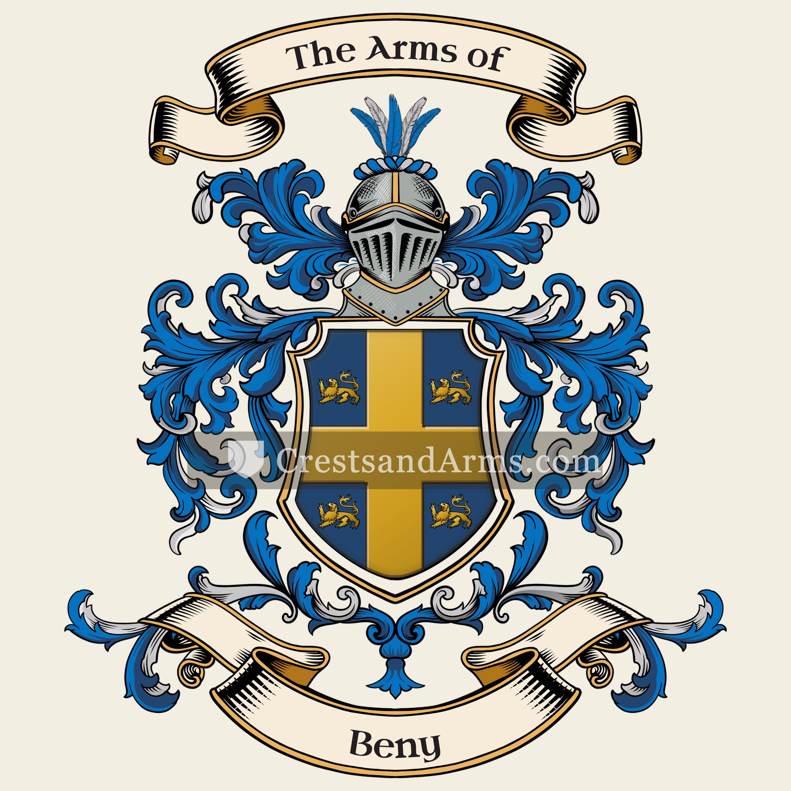 The Beny coat of arms, drawn from the recorded blazon