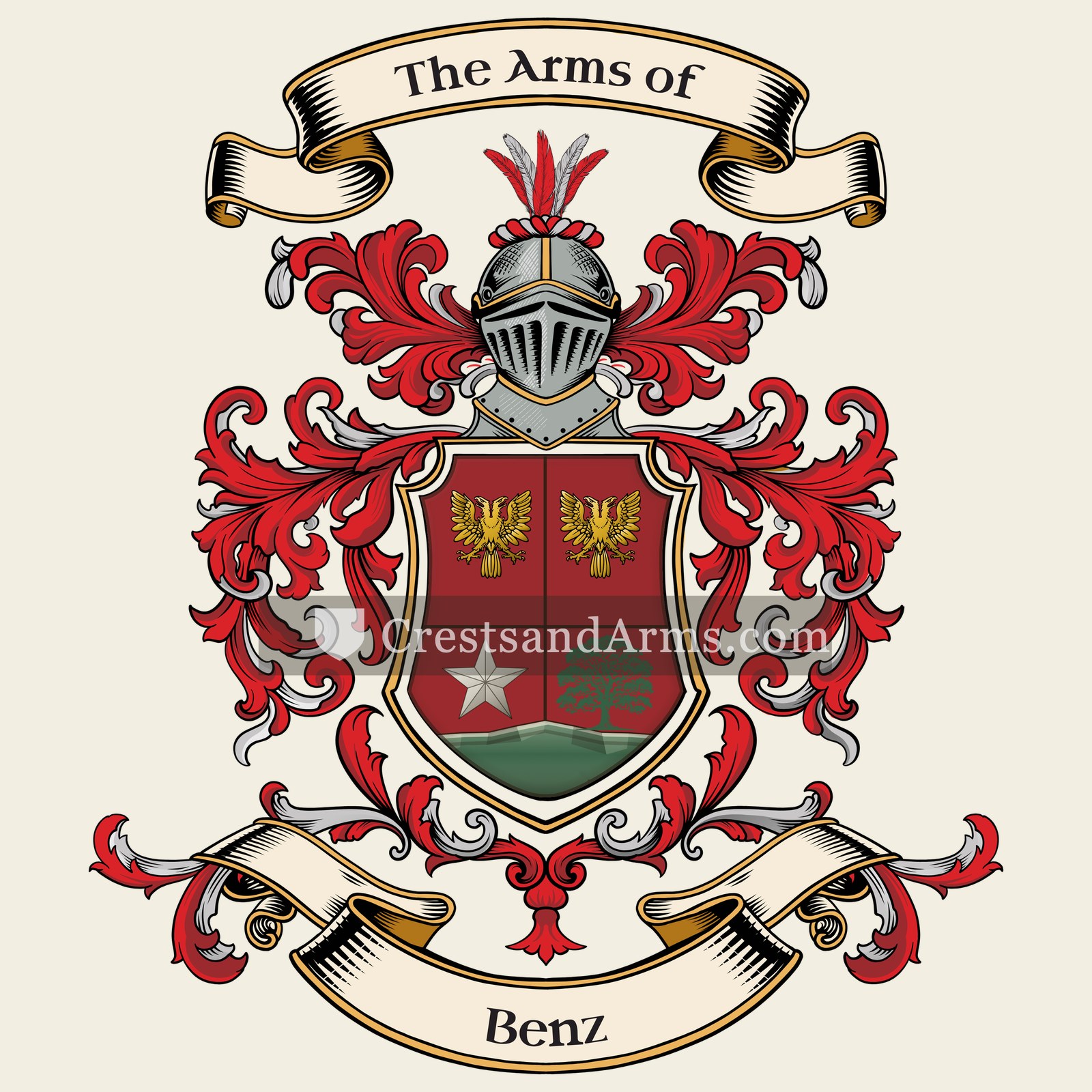 The Benz coat of arms, drawn from the recorded blazon