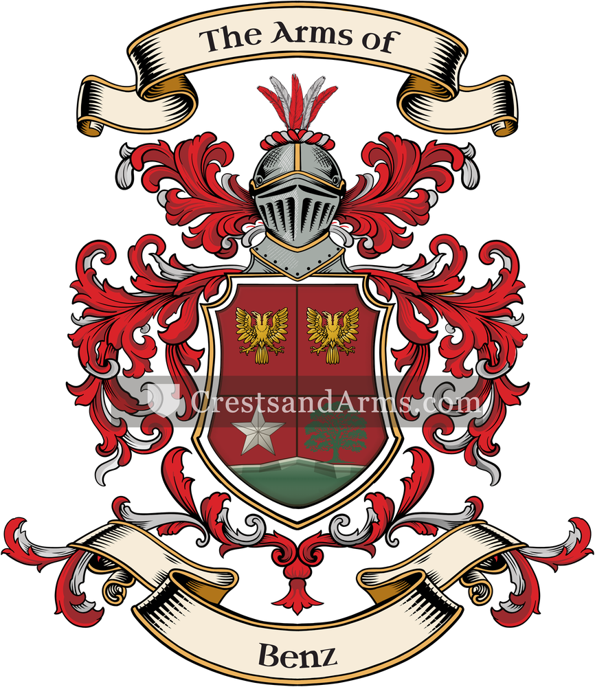 The Benz coat of arms, drawn from the recorded blazon