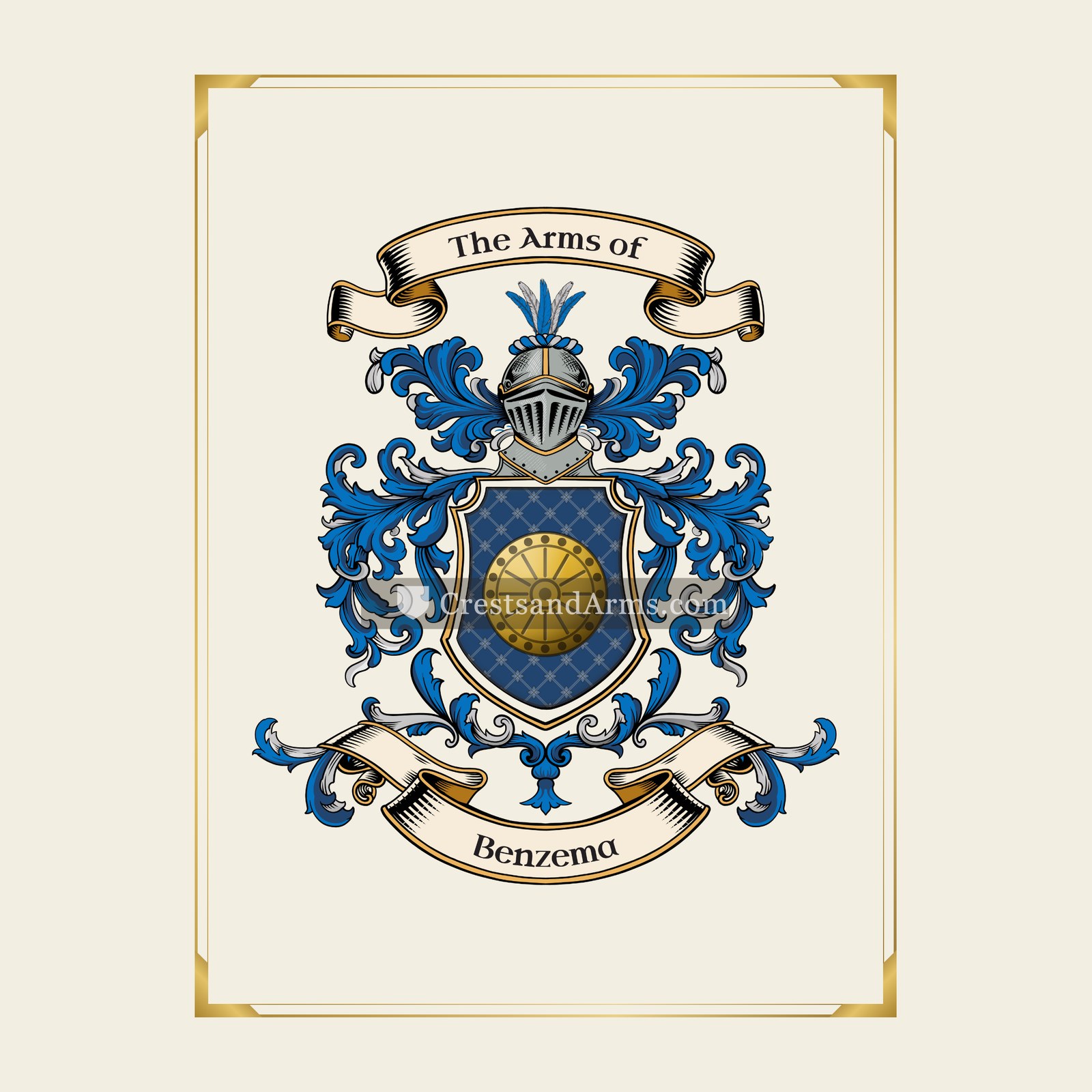 With gold border
