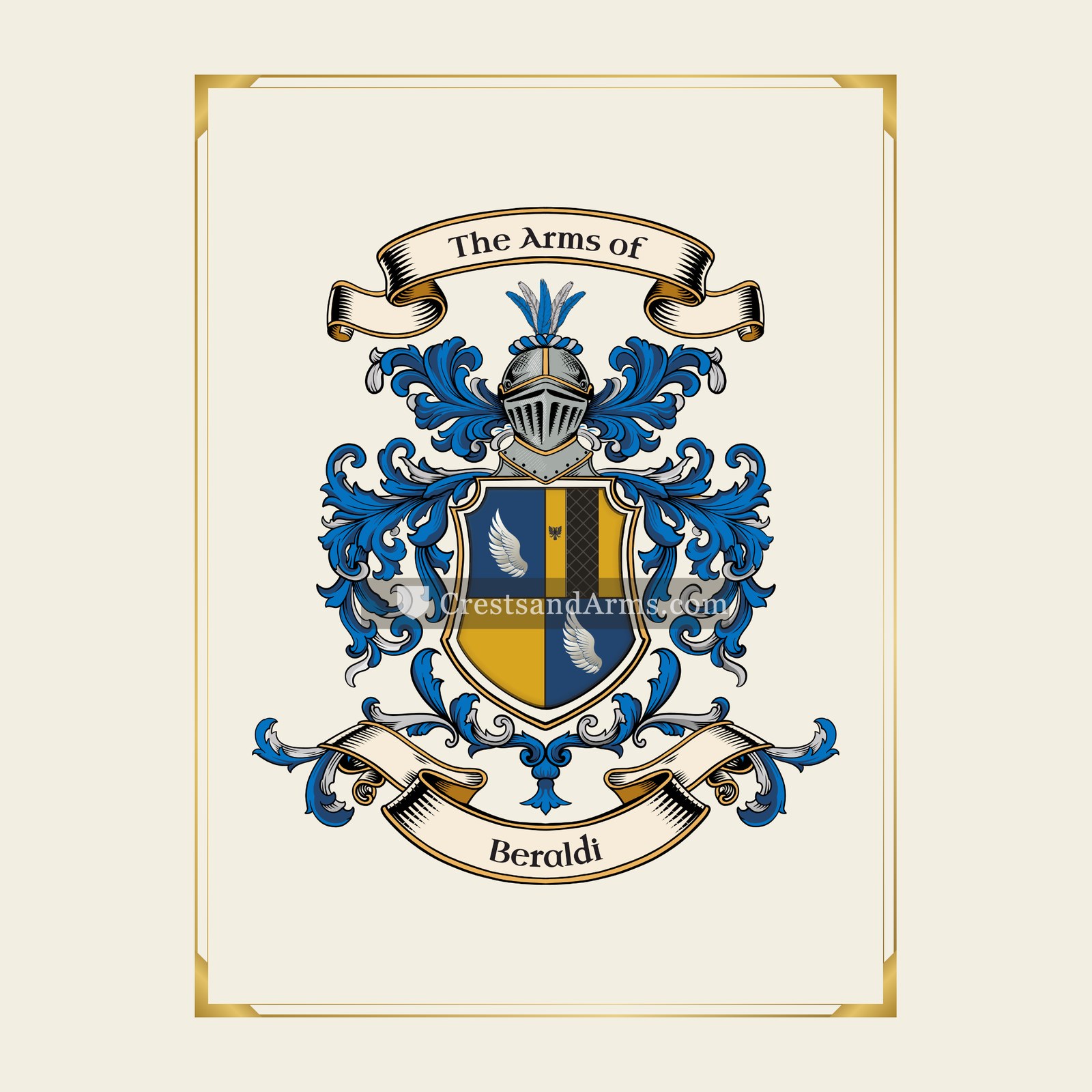With gold border