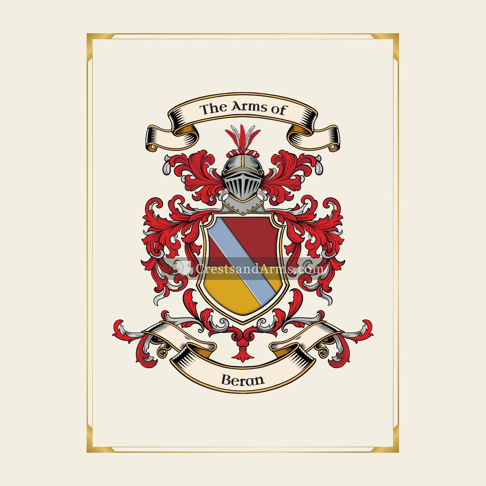 With gold border