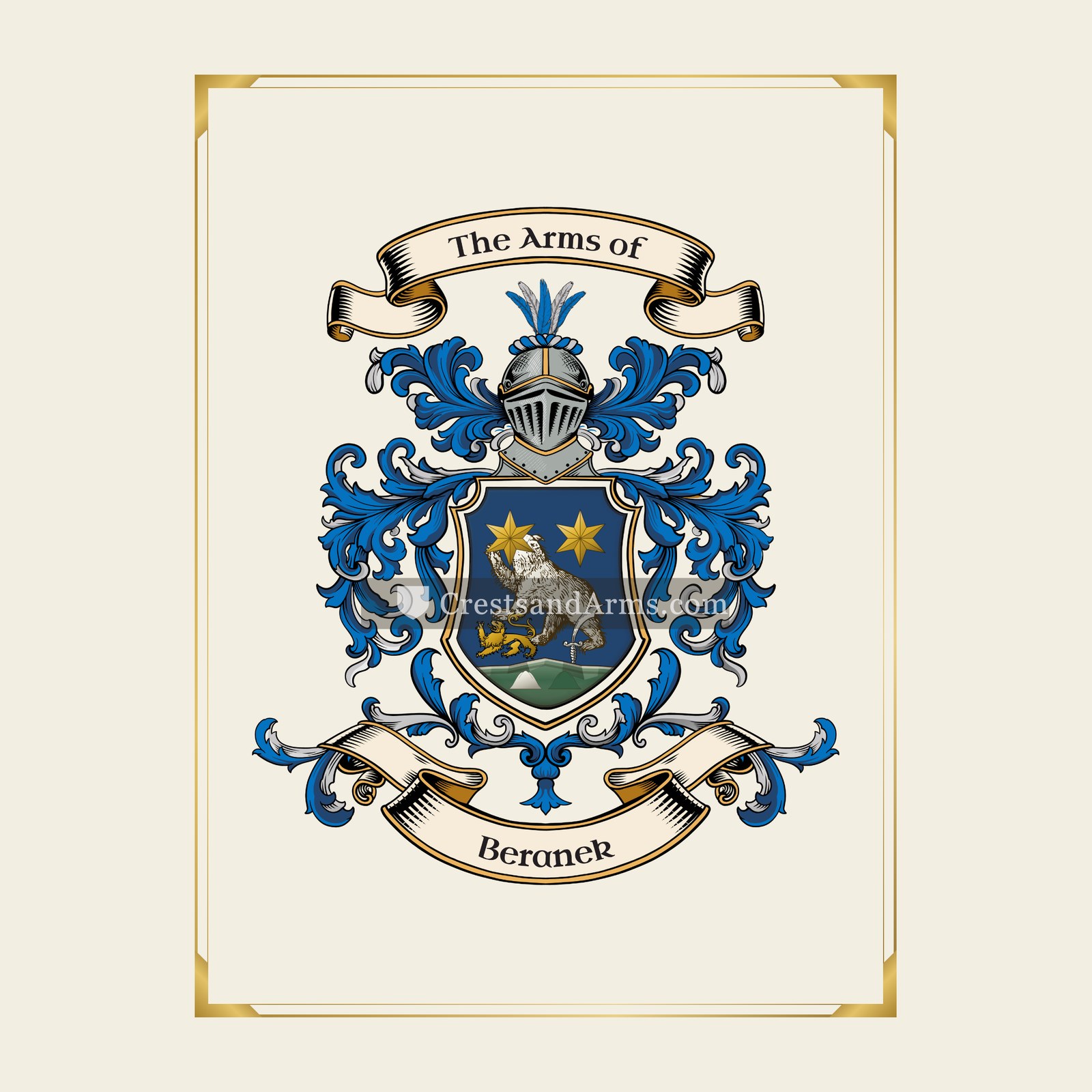 With gold border