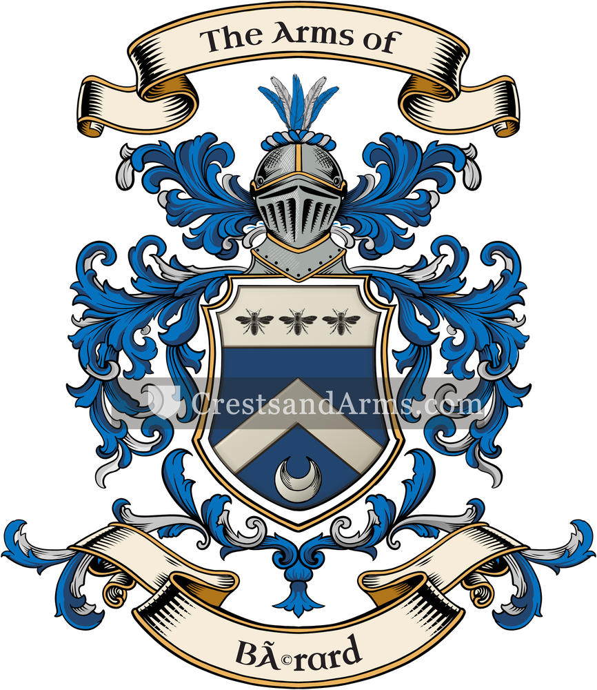 The Bérard coat of arms, drawn from the recorded blazon