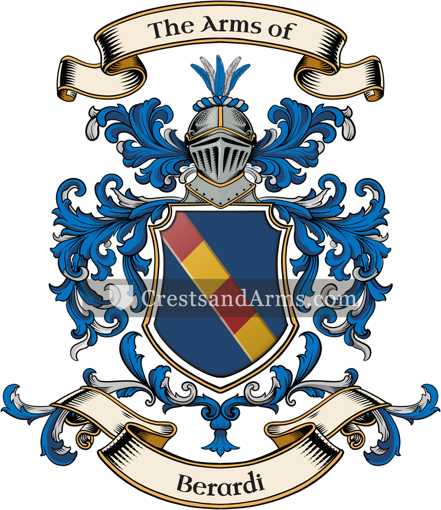 The Berardi coat of arms, drawn from the recorded blazon