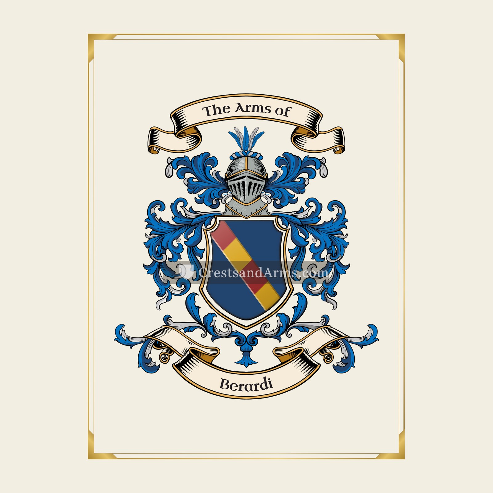 With gold border