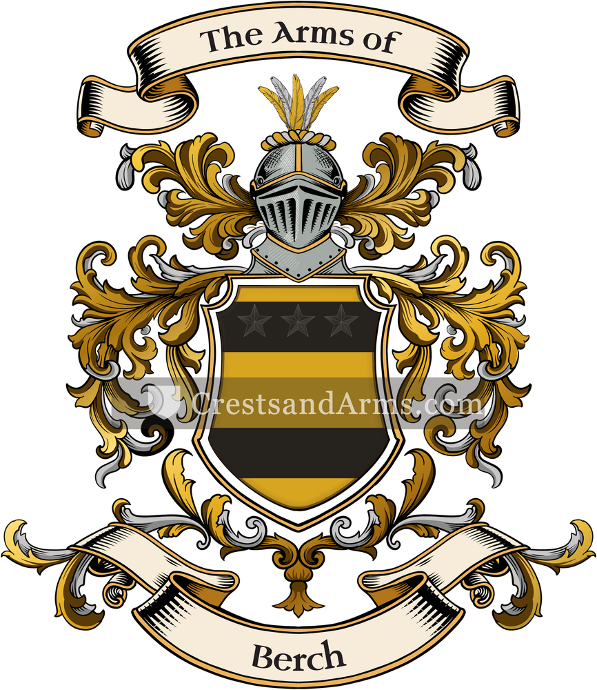 The Berch coat of arms, drawn from the recorded blazon