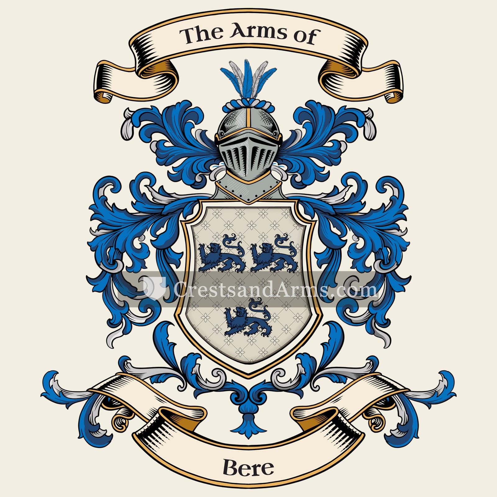 The Bere coat of arms, drawn from the recorded blazon