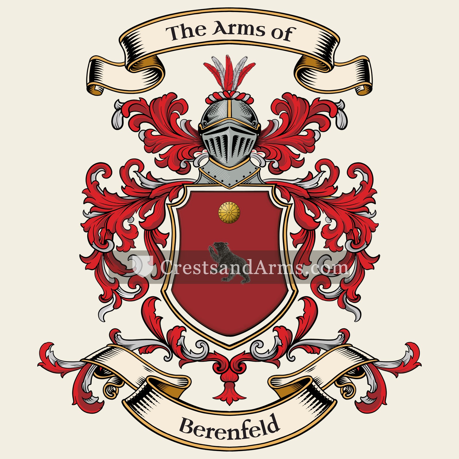 The Berenfeld coat of arms, drawn from the recorded blazon