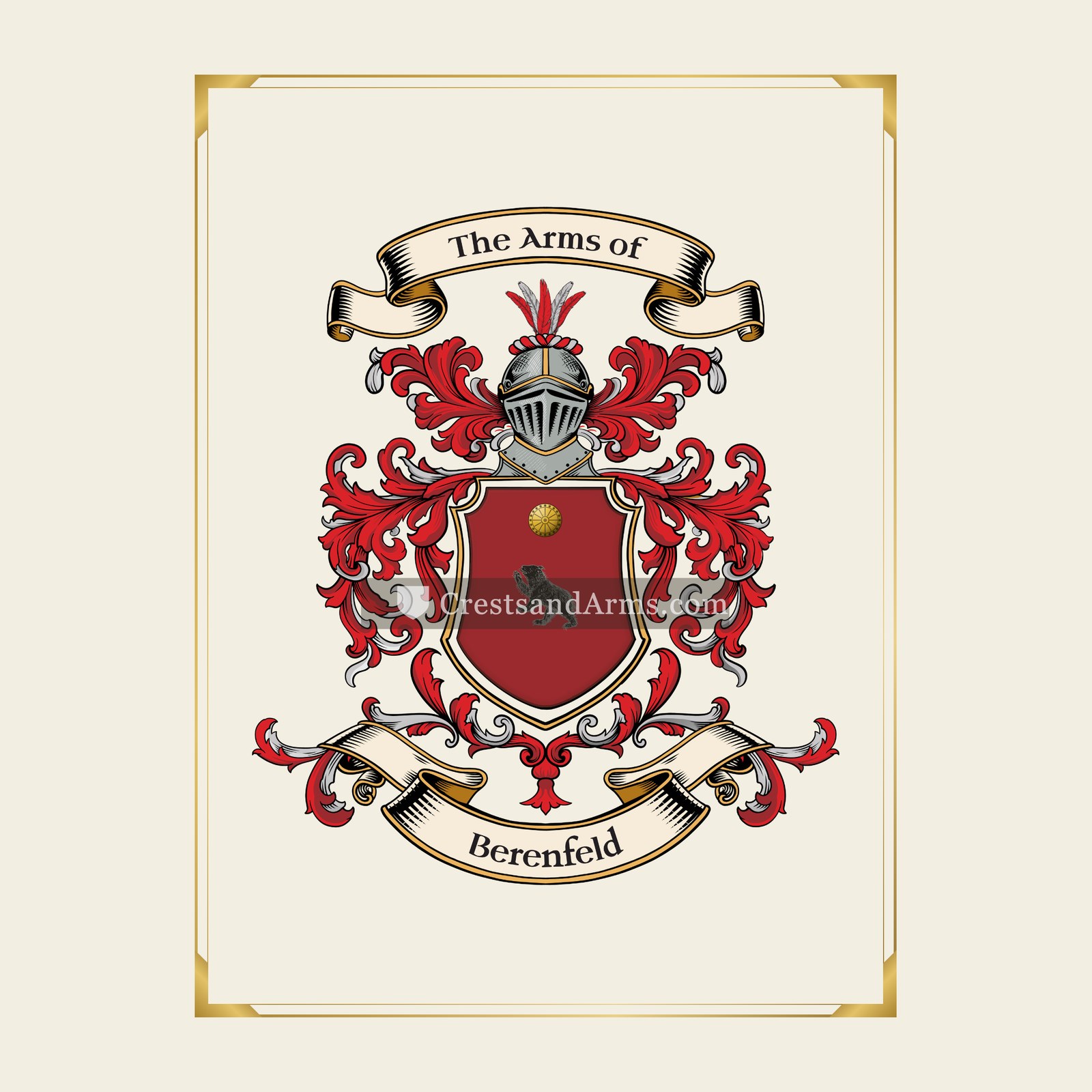 With gold border
