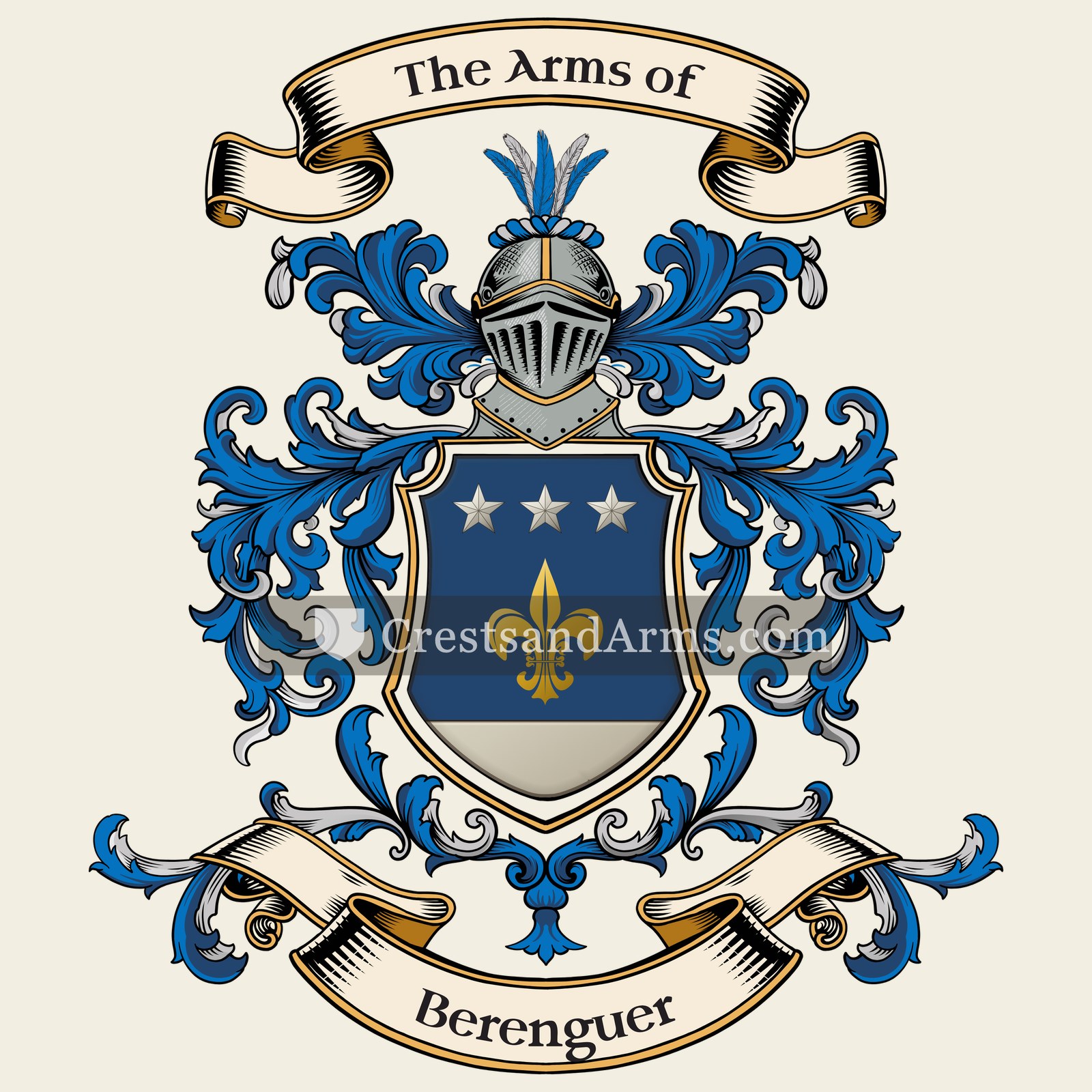 The Berenguer coat of arms, drawn from the recorded blazon