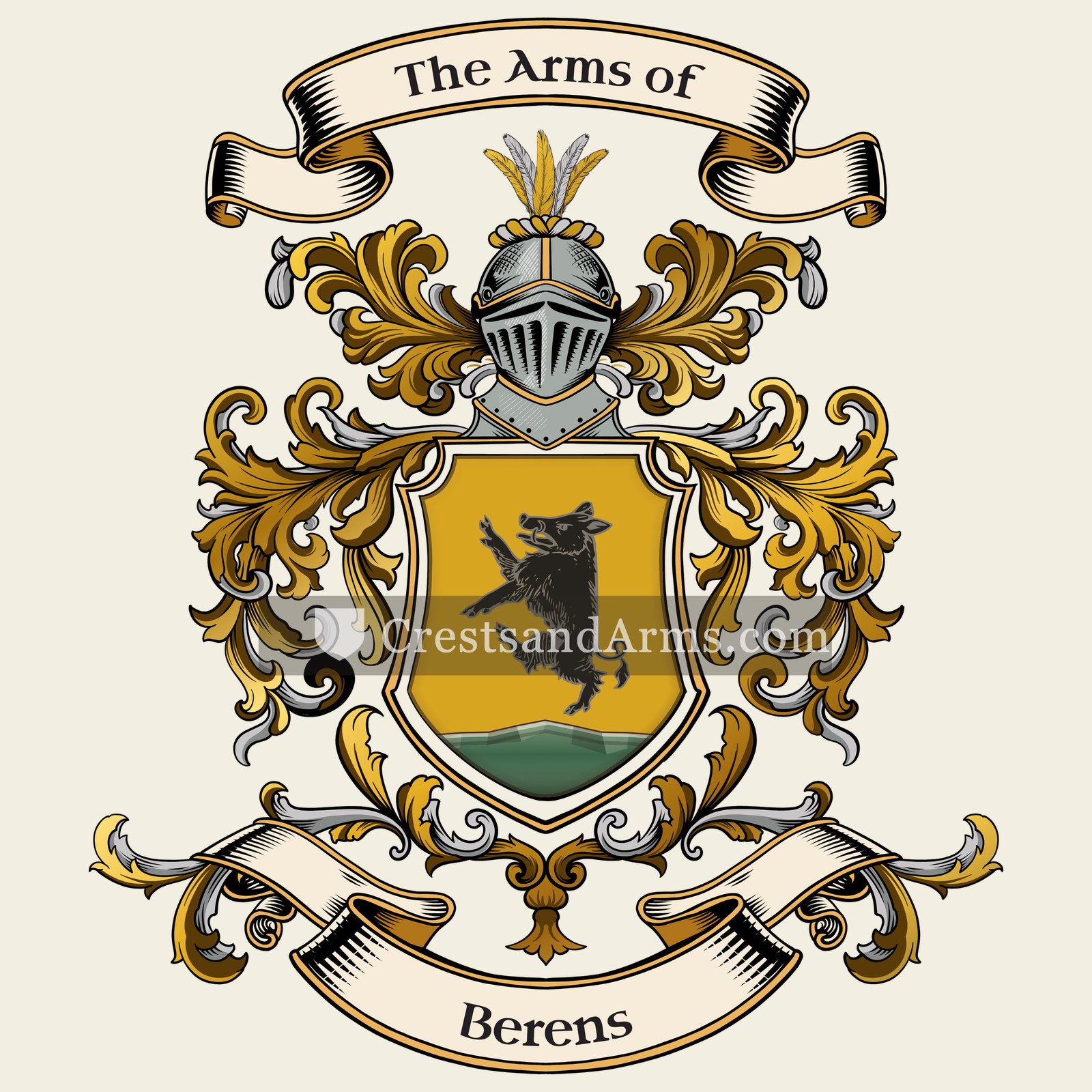 The Berens coat of arms, drawn from the recorded blazon