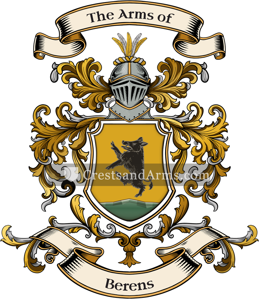 The Berens coat of arms, drawn from the recorded blazon