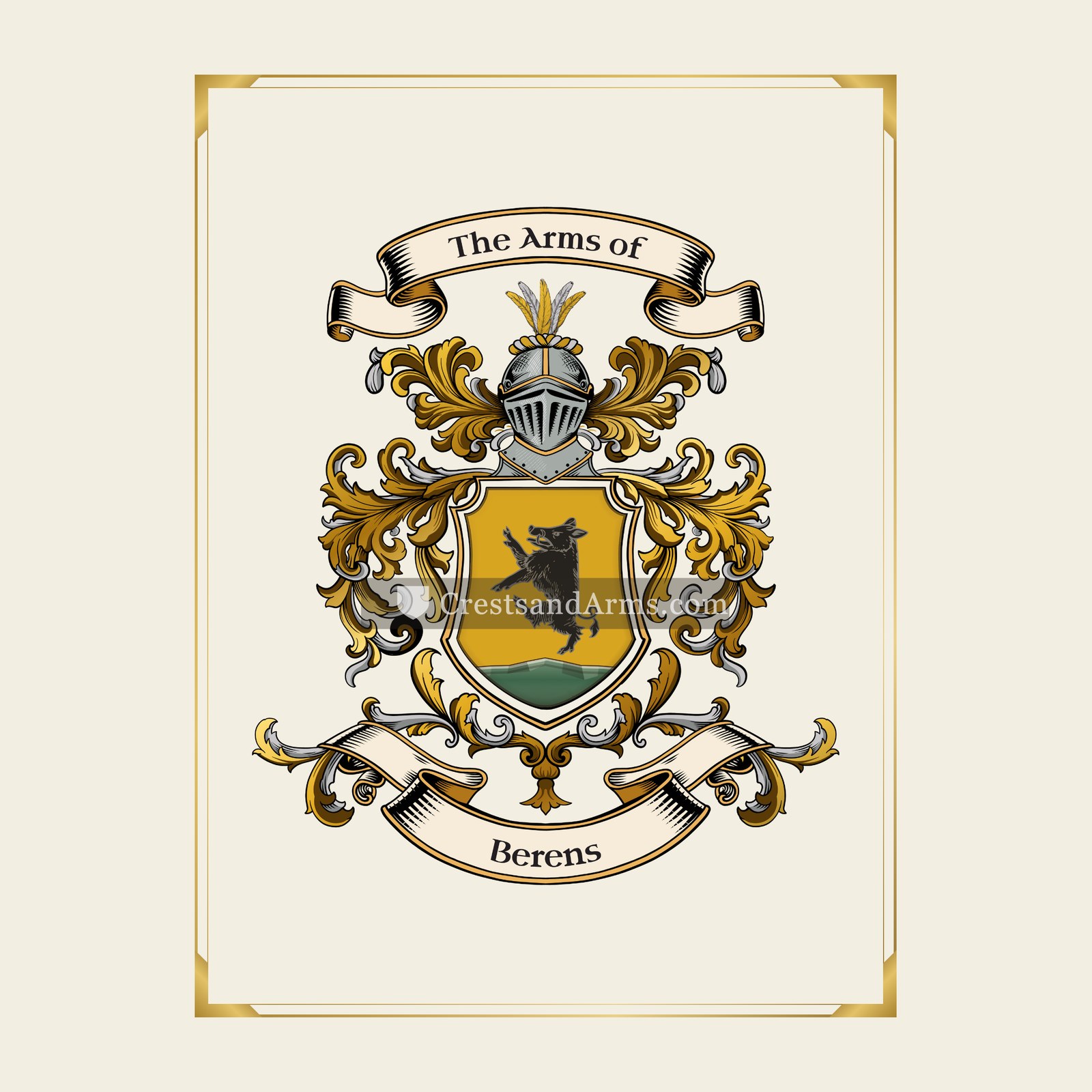 With gold border