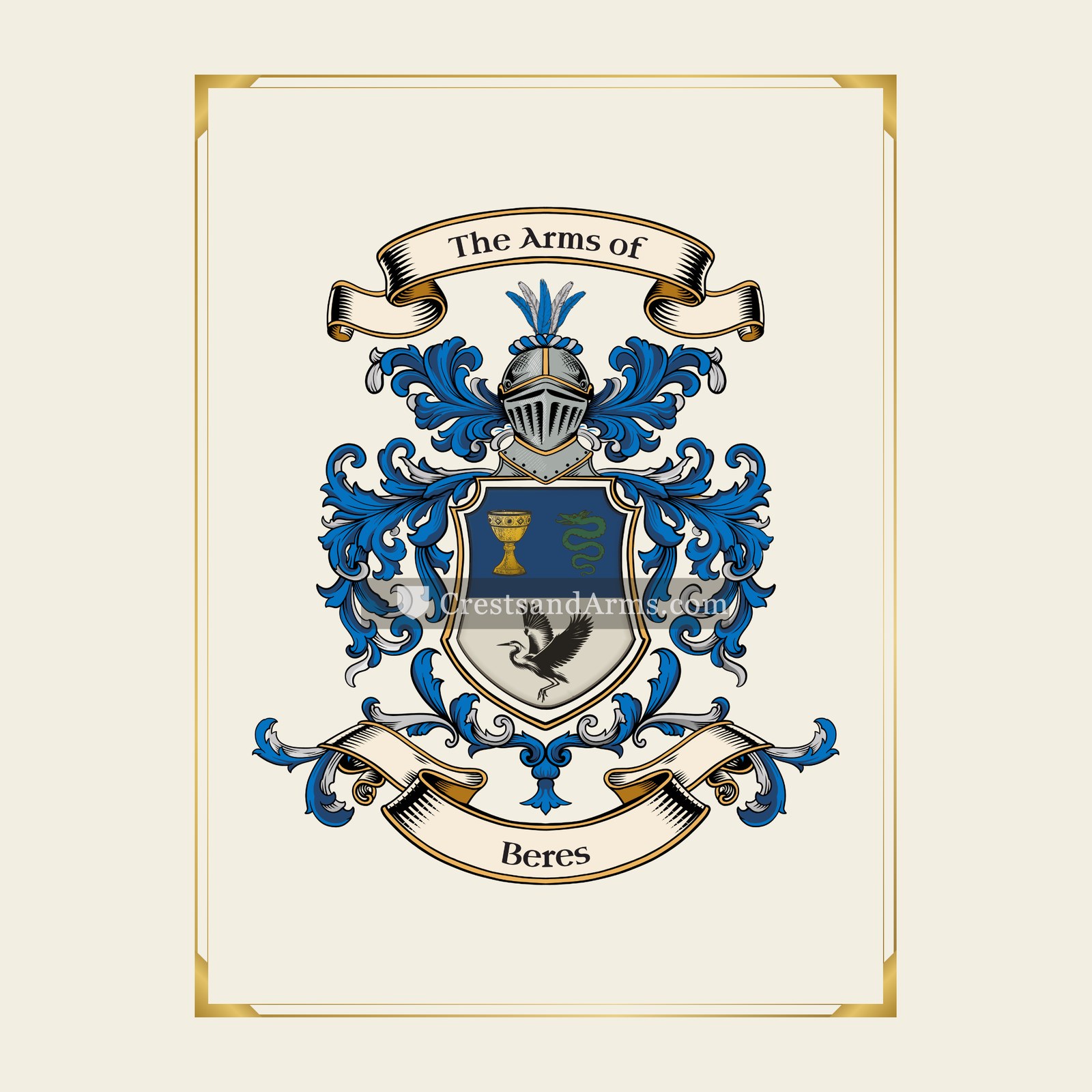 With gold border