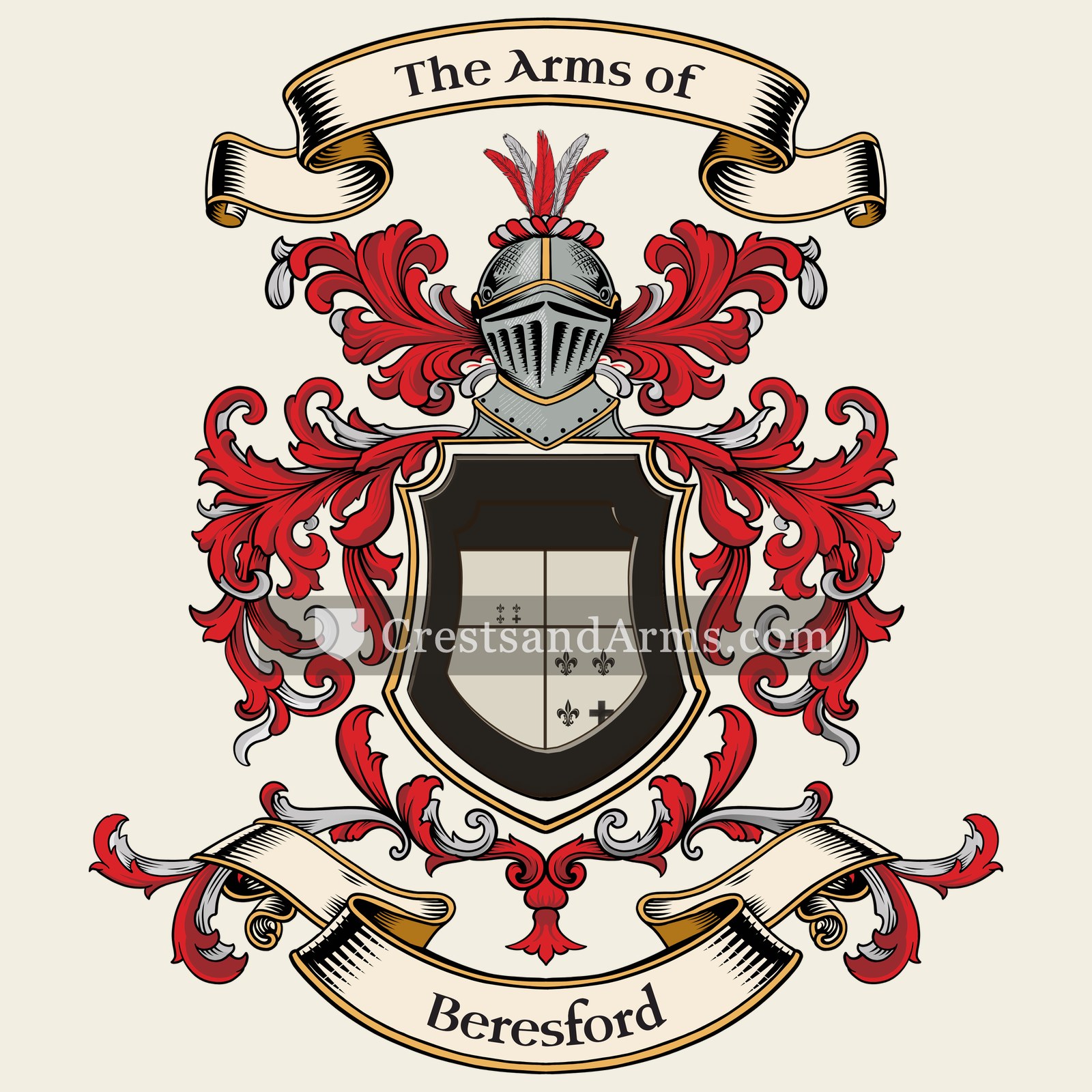 The Beresford coat of arms, drawn from the recorded blazon