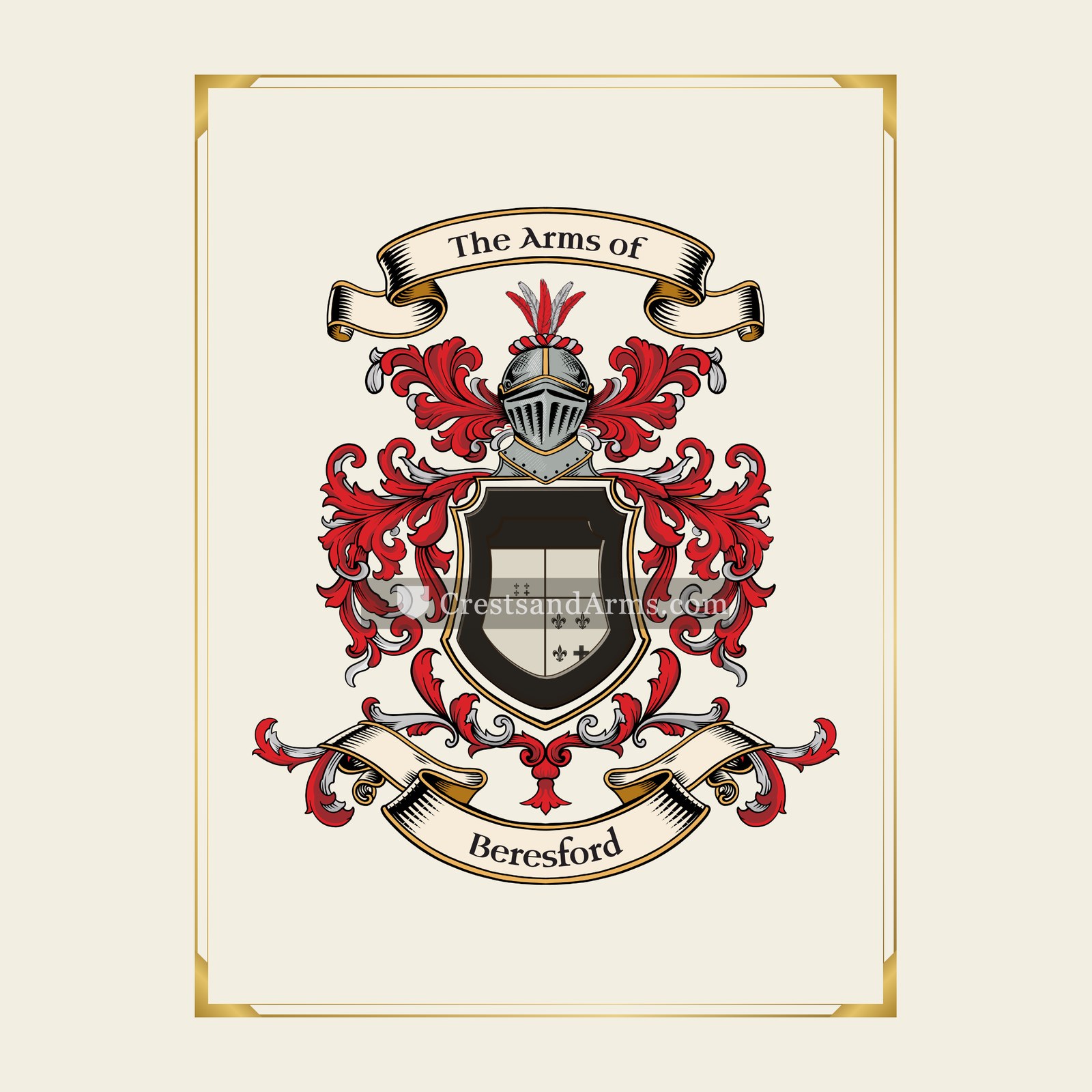With gold border