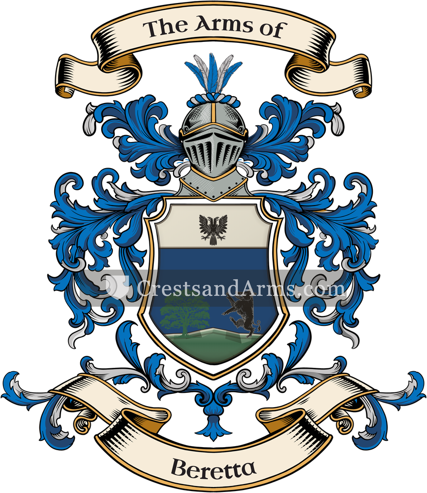 The Beretta coat of arms, drawn from the recorded blazon