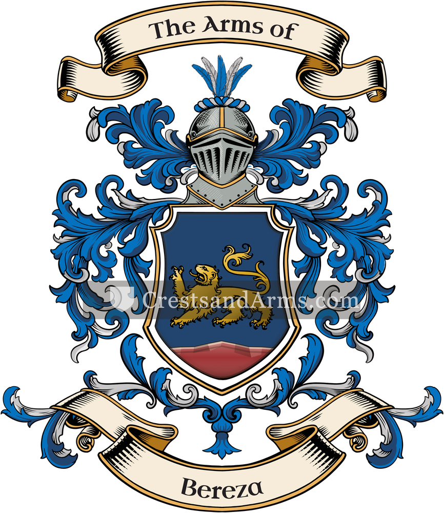 The Bereza coat of arms, drawn from the recorded blazon