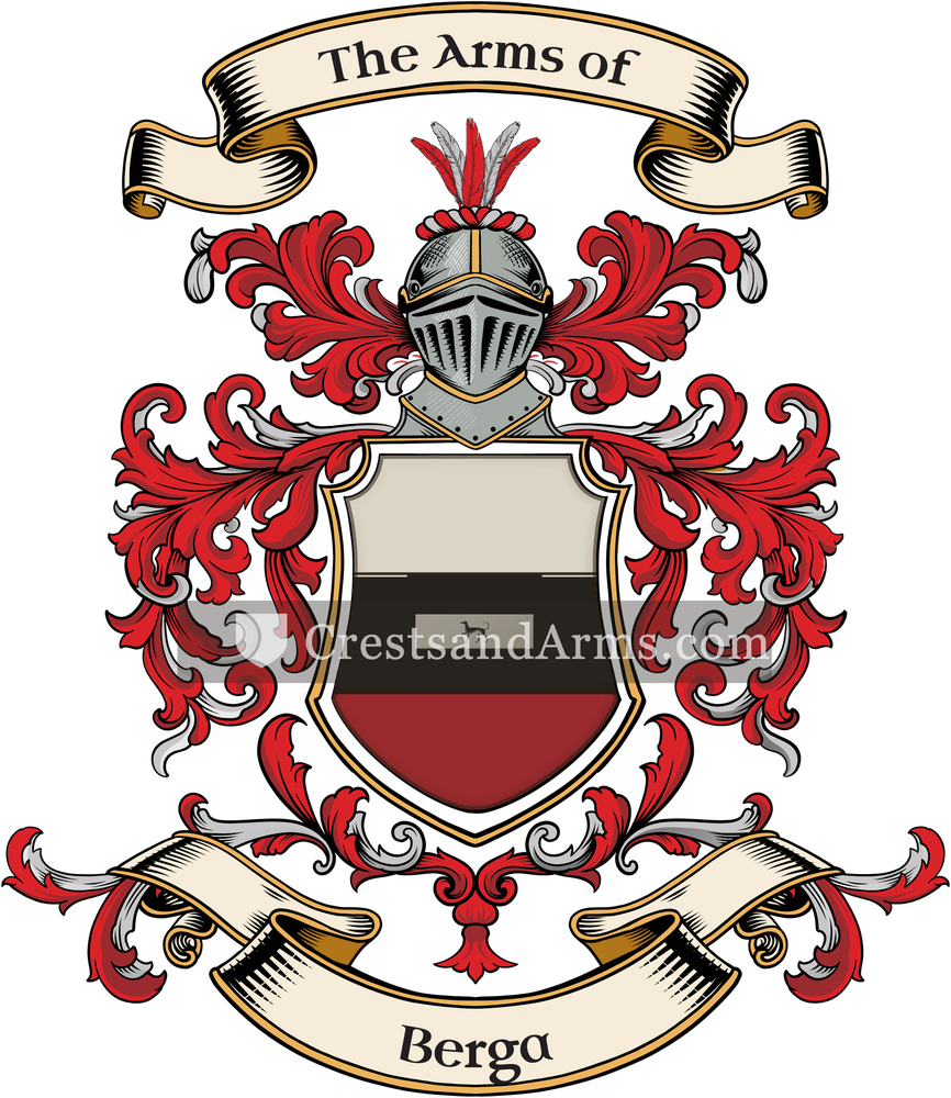The Berga coat of arms, drawn from the recorded blazon