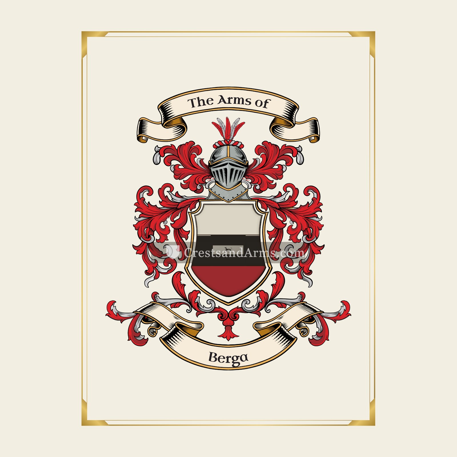 With gold border