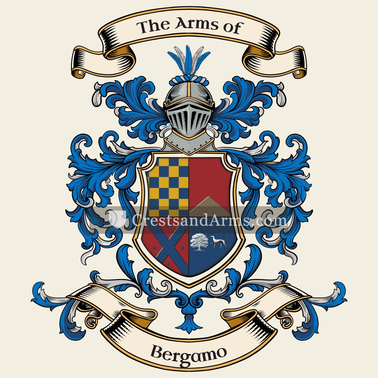 The Bergamo coat of arms, drawn from the recorded blazon