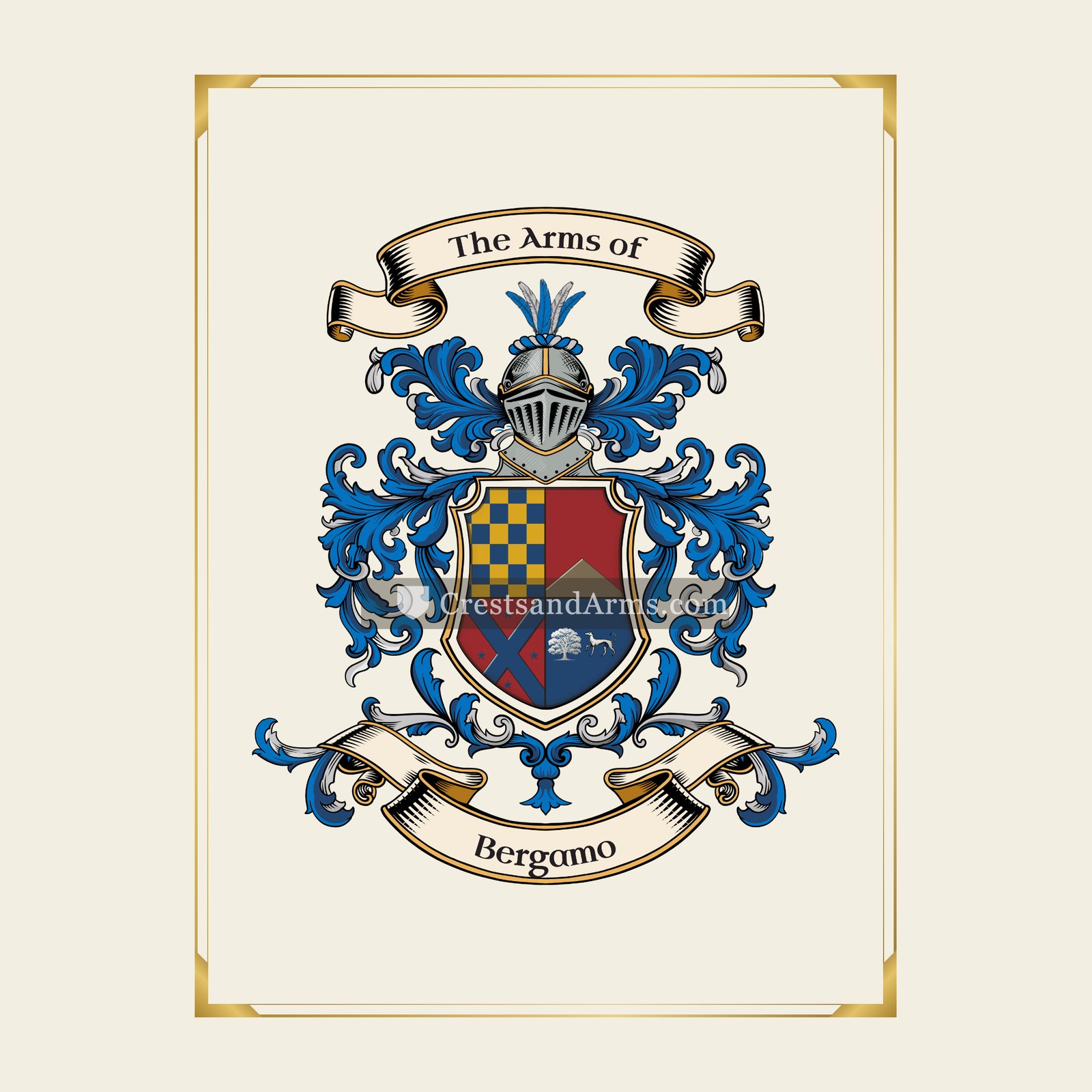 With gold border