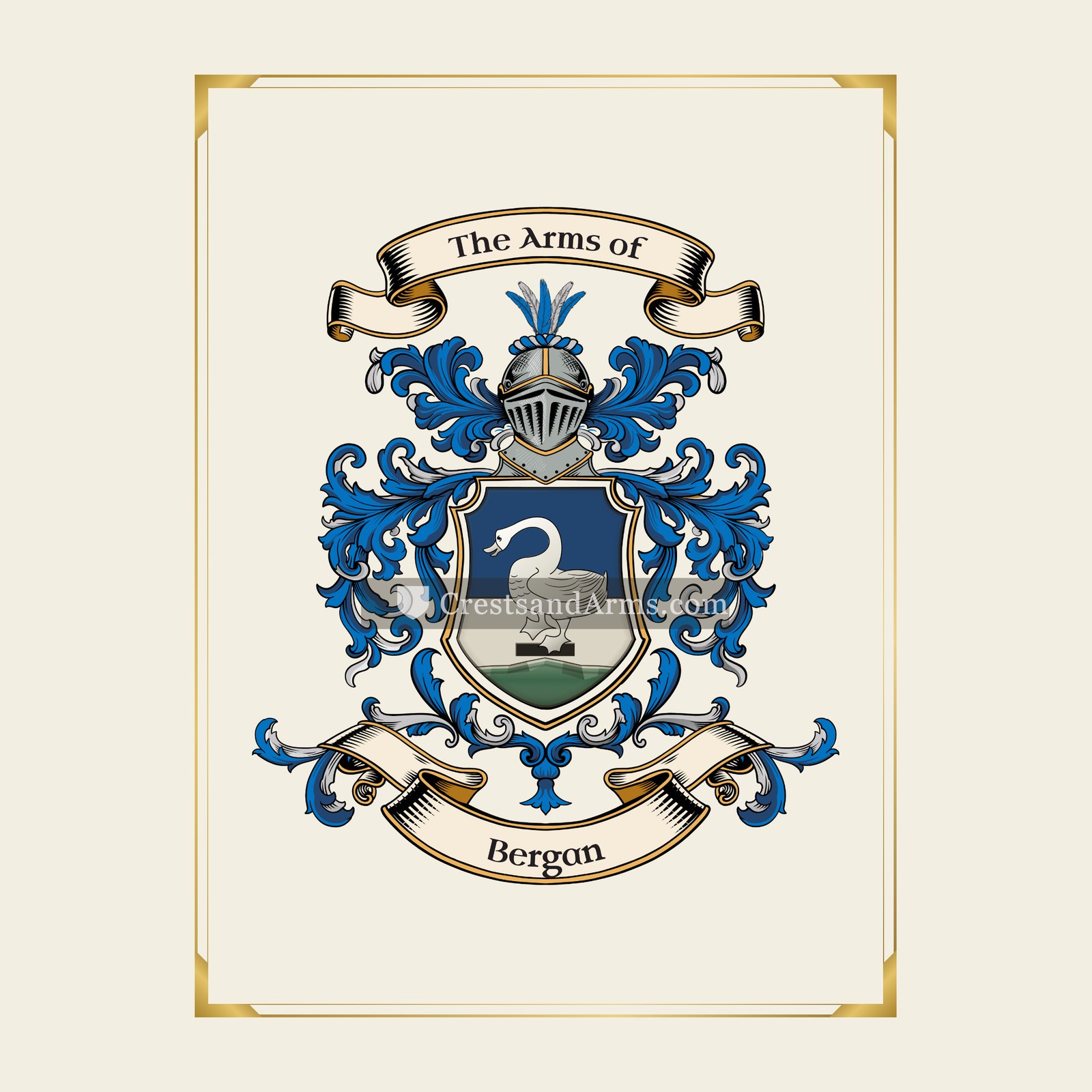 With gold border