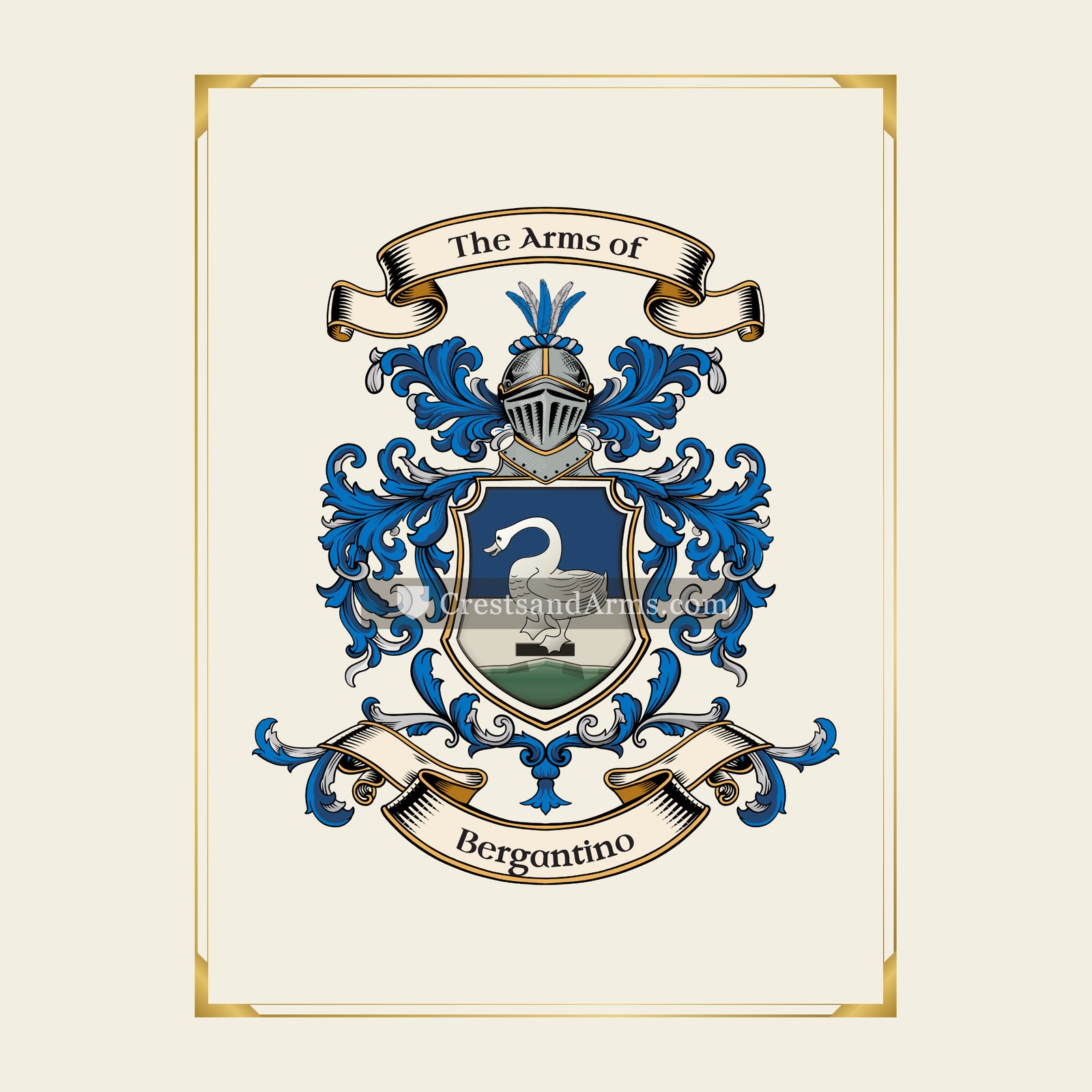 With gold border