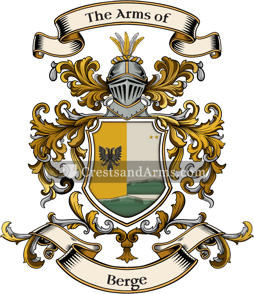 The Berge coat of arms, drawn from the recorded blazon