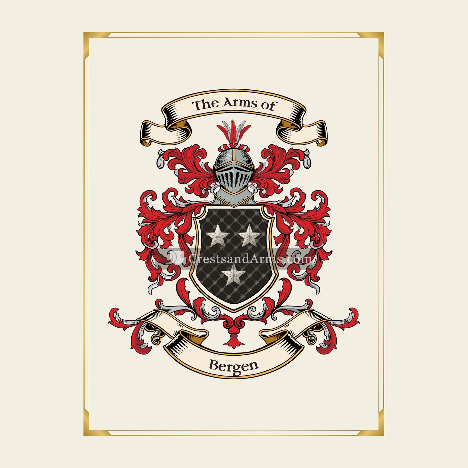With gold border