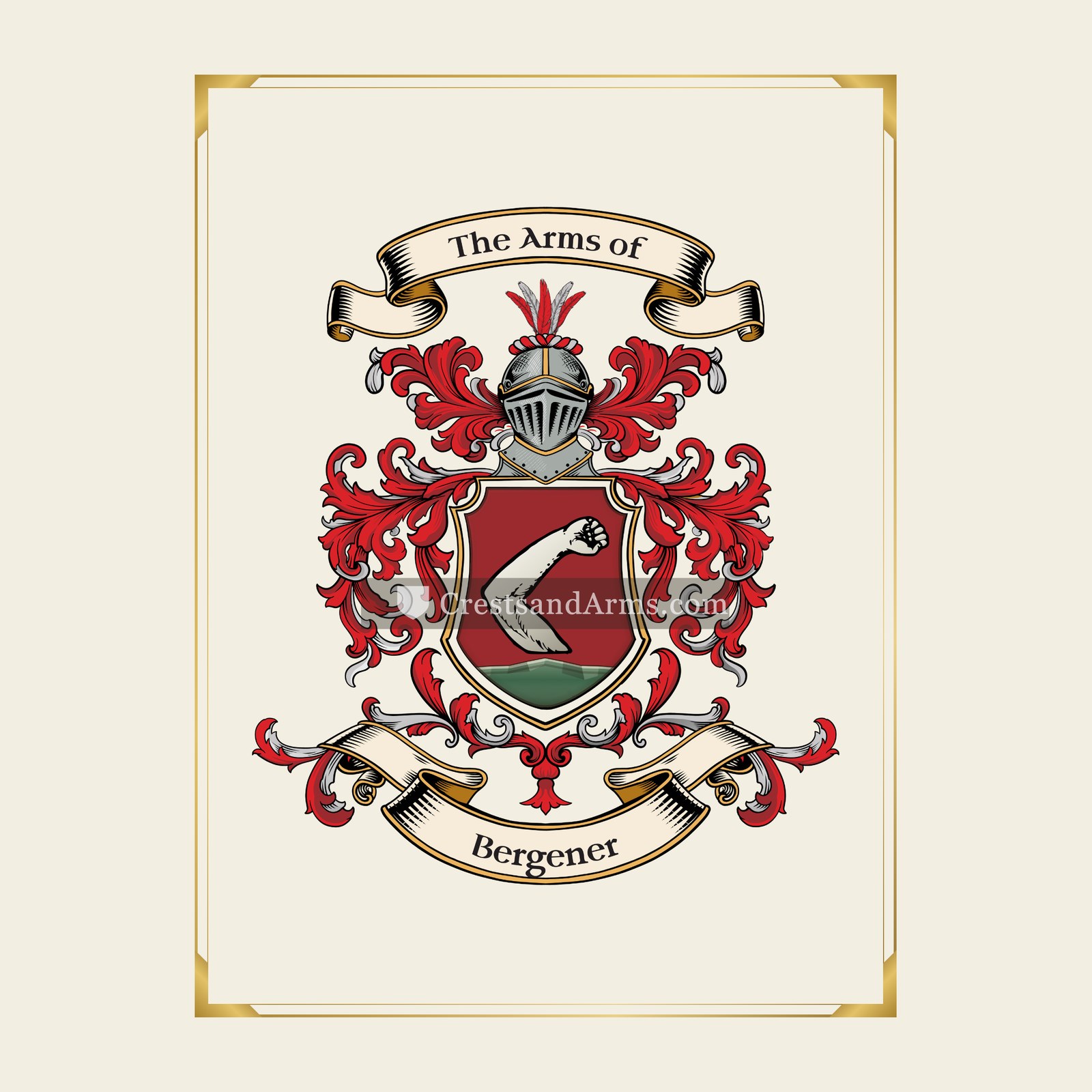 With gold border