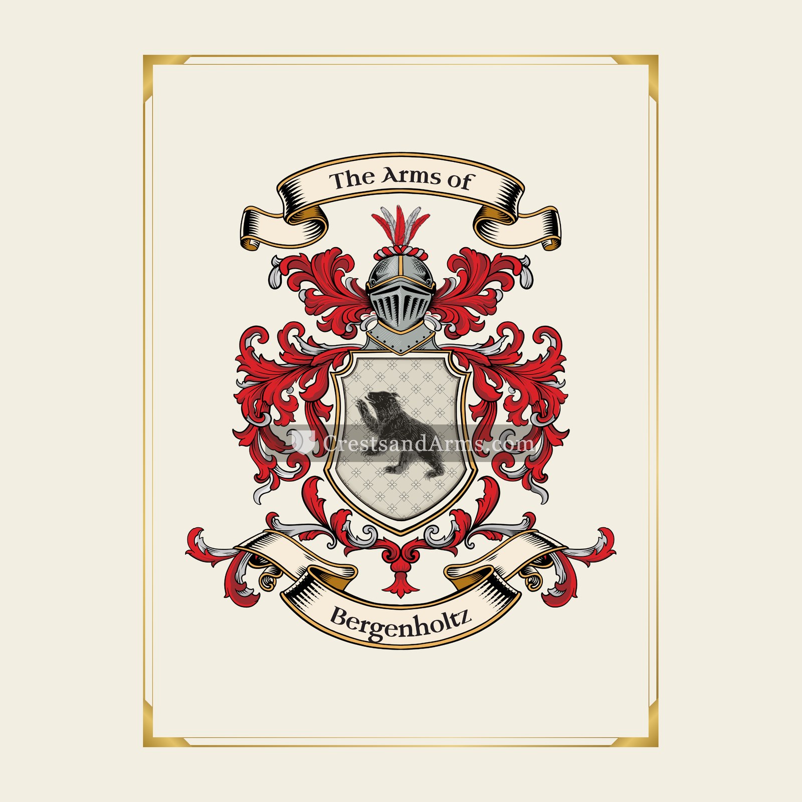 With gold border