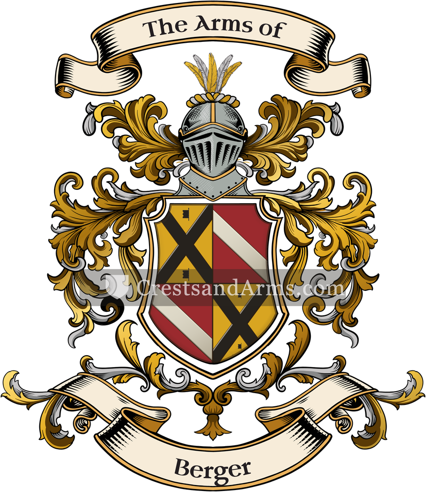 The Berger coat of arms, drawn from the recorded blazon