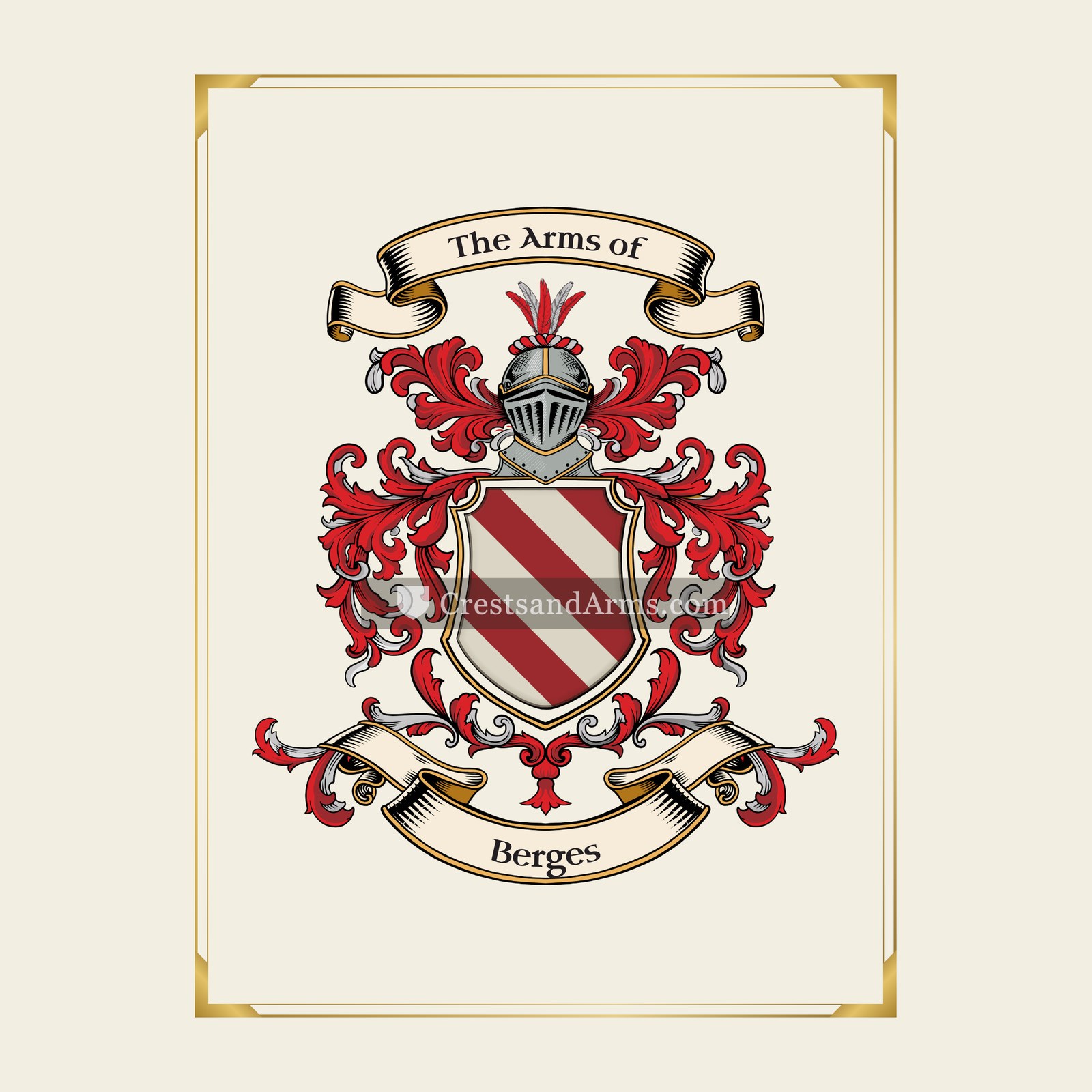 With gold border
