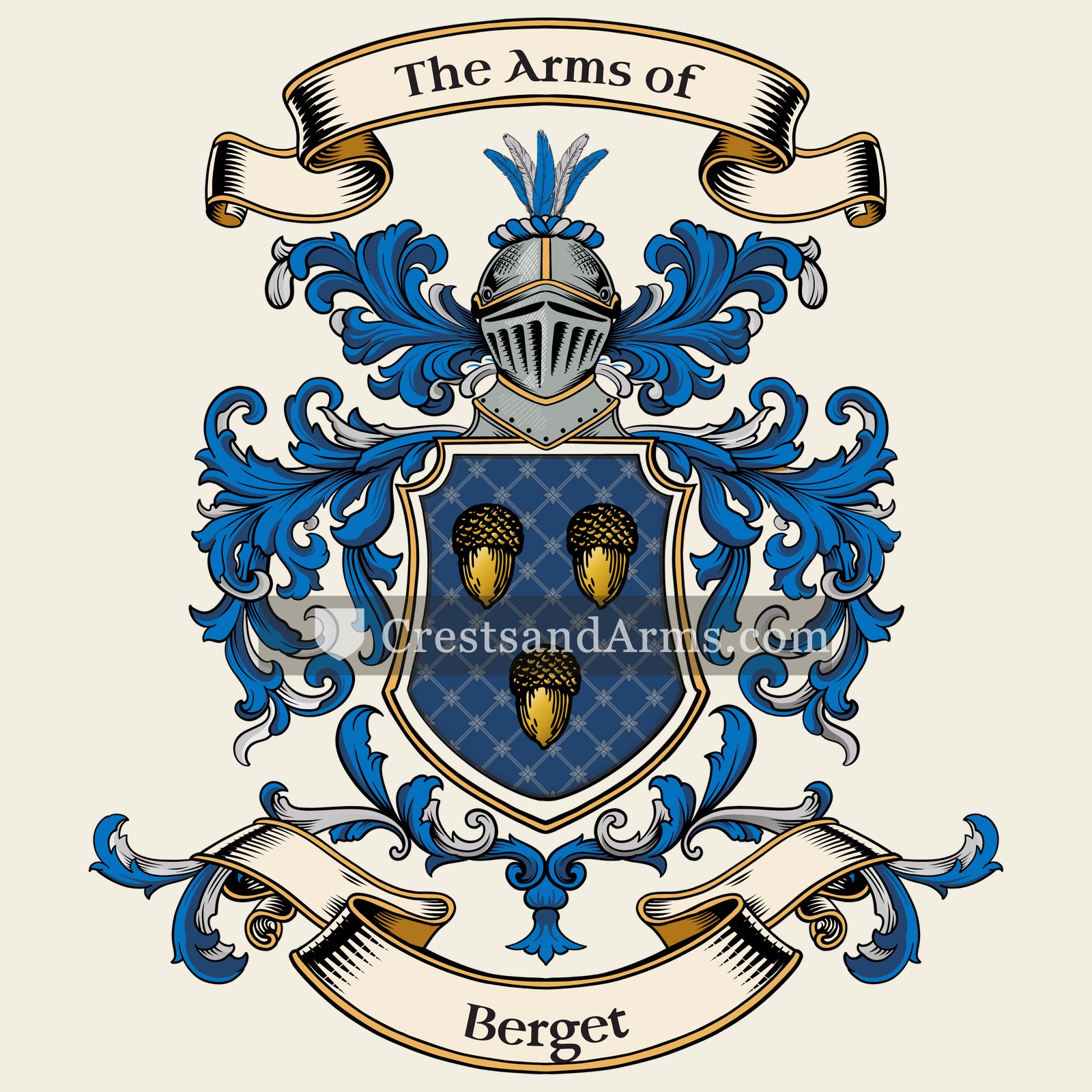 The Berget coat of arms, drawn from the recorded blazon