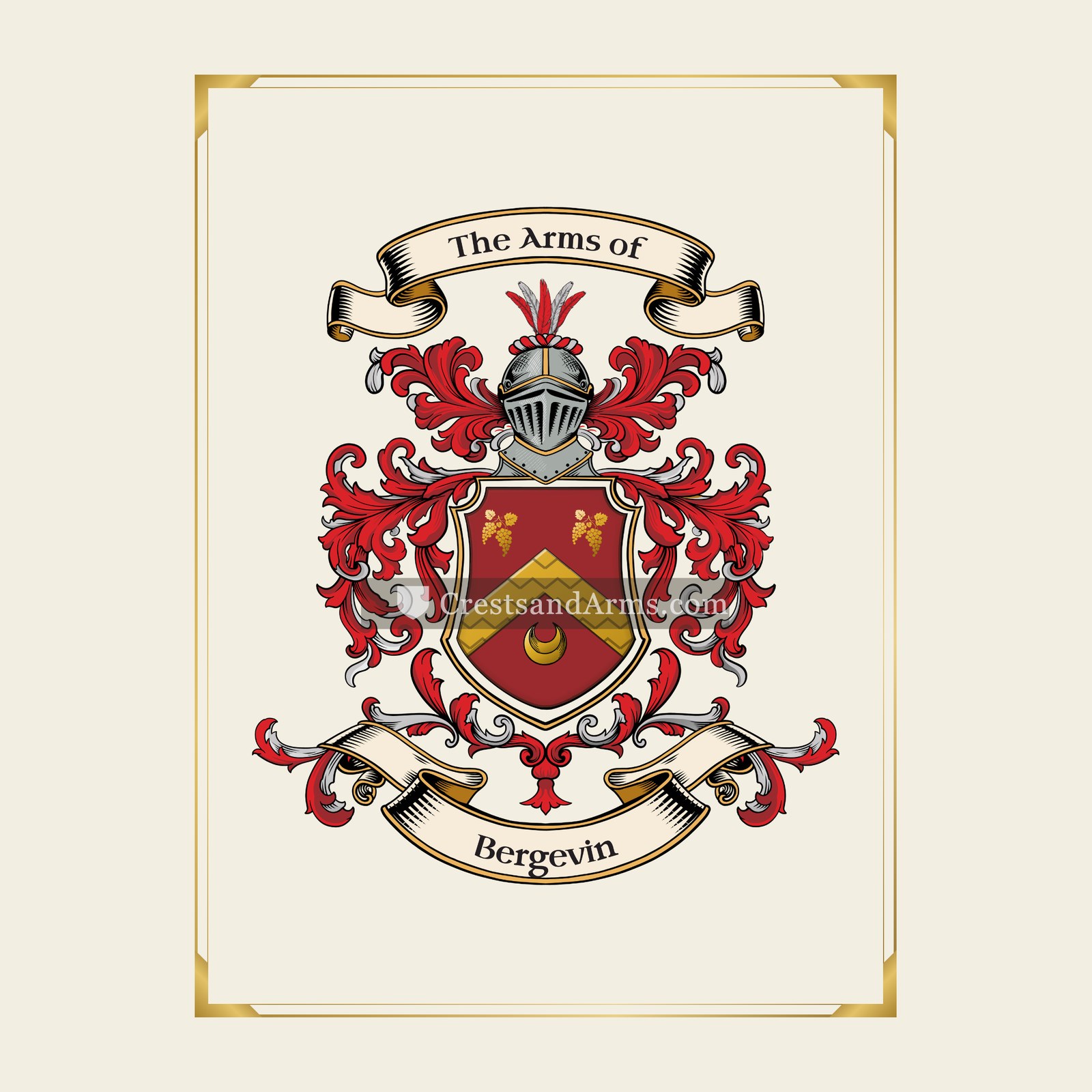 With gold border