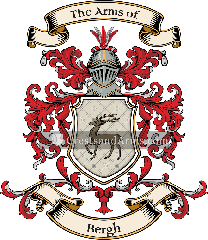 The Bergh coat of arms, drawn from the recorded blazon