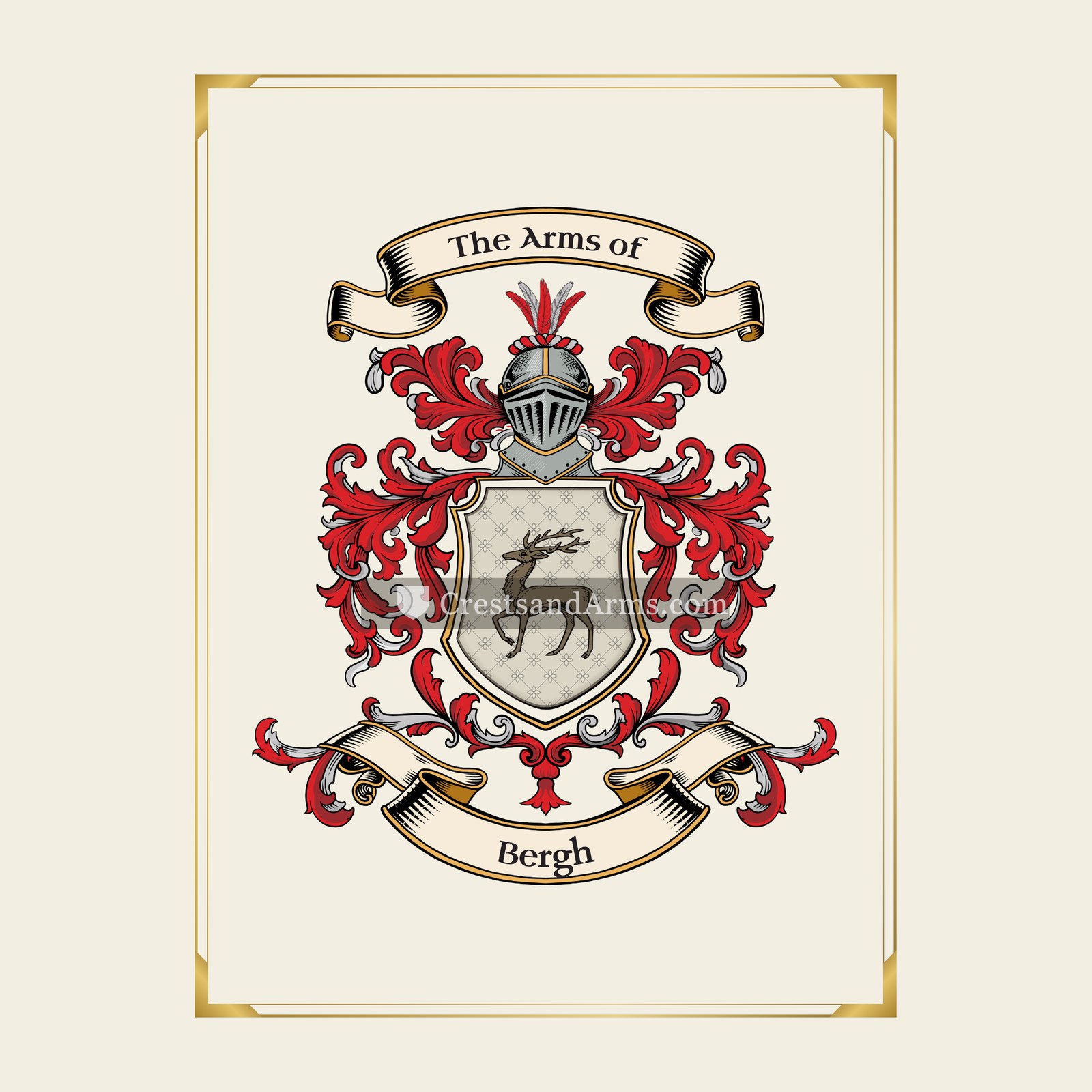 With gold border