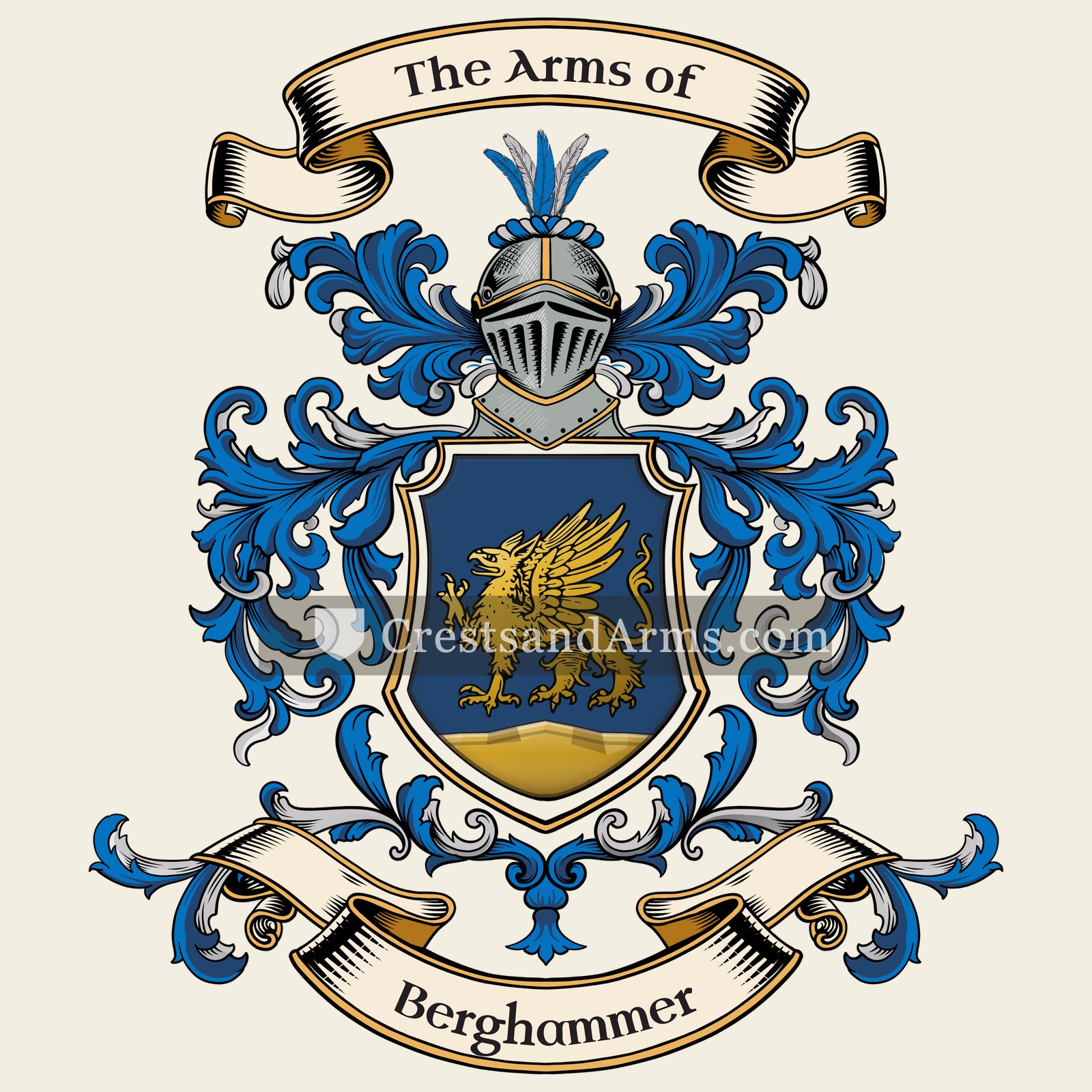 The Berghammer coat of arms, drawn from the recorded blazon