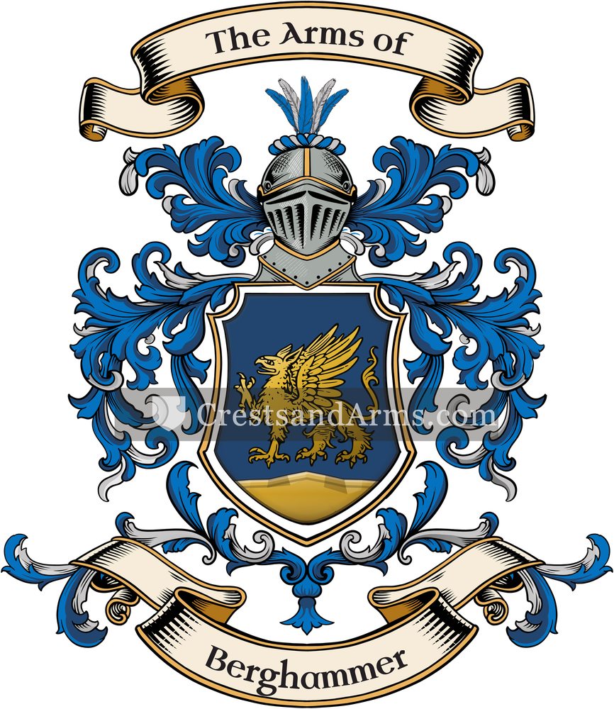 The Berghammer coat of arms, drawn from the recorded blazon